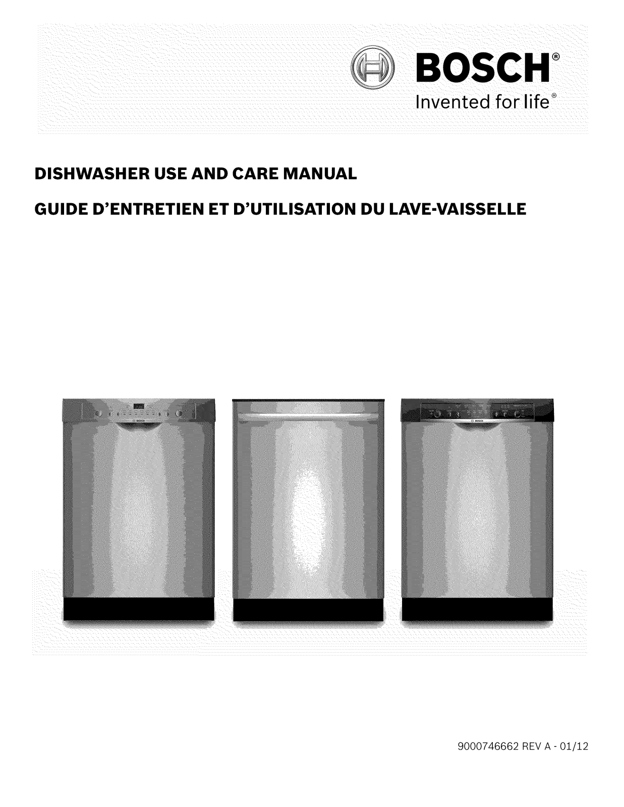 Bosch SHX2ARL5UC/15, SHX3AR52UC/08, SHX3AR52UC/12, SHX3AR52UC/13, SHX3AR52UC/18 Owner’s Manual