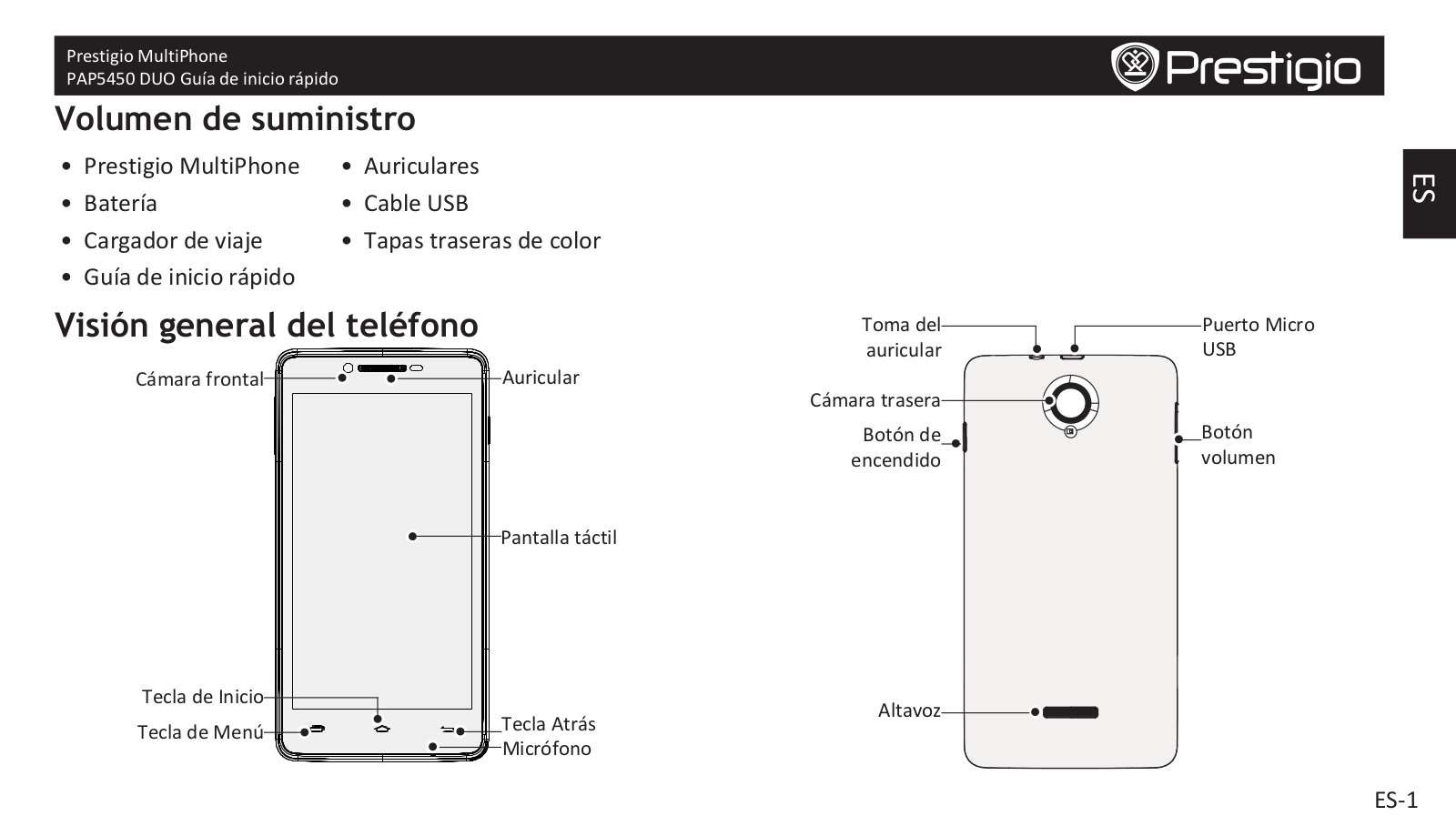 Prestigio MultiPhone PAP-5450 Duo Instruction Manual