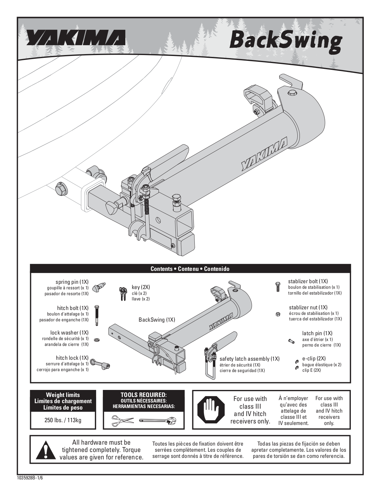 Yakima BackSwing User Manual - ManualMachine.com