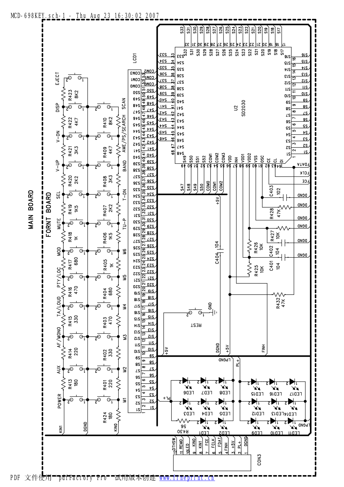 Mystery MCD-697, MCD-698, MCD-797, MCD-799MP Schematics KEY