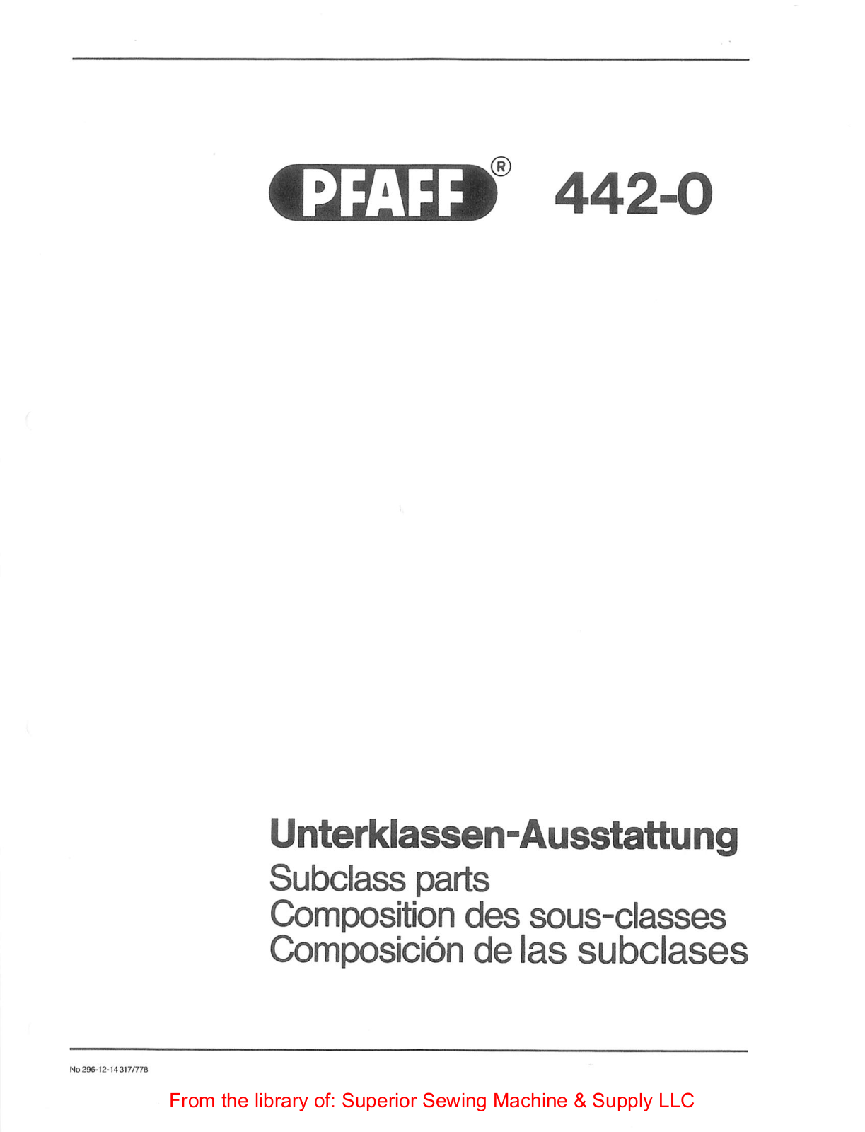 Pfaff 442-0 Manual