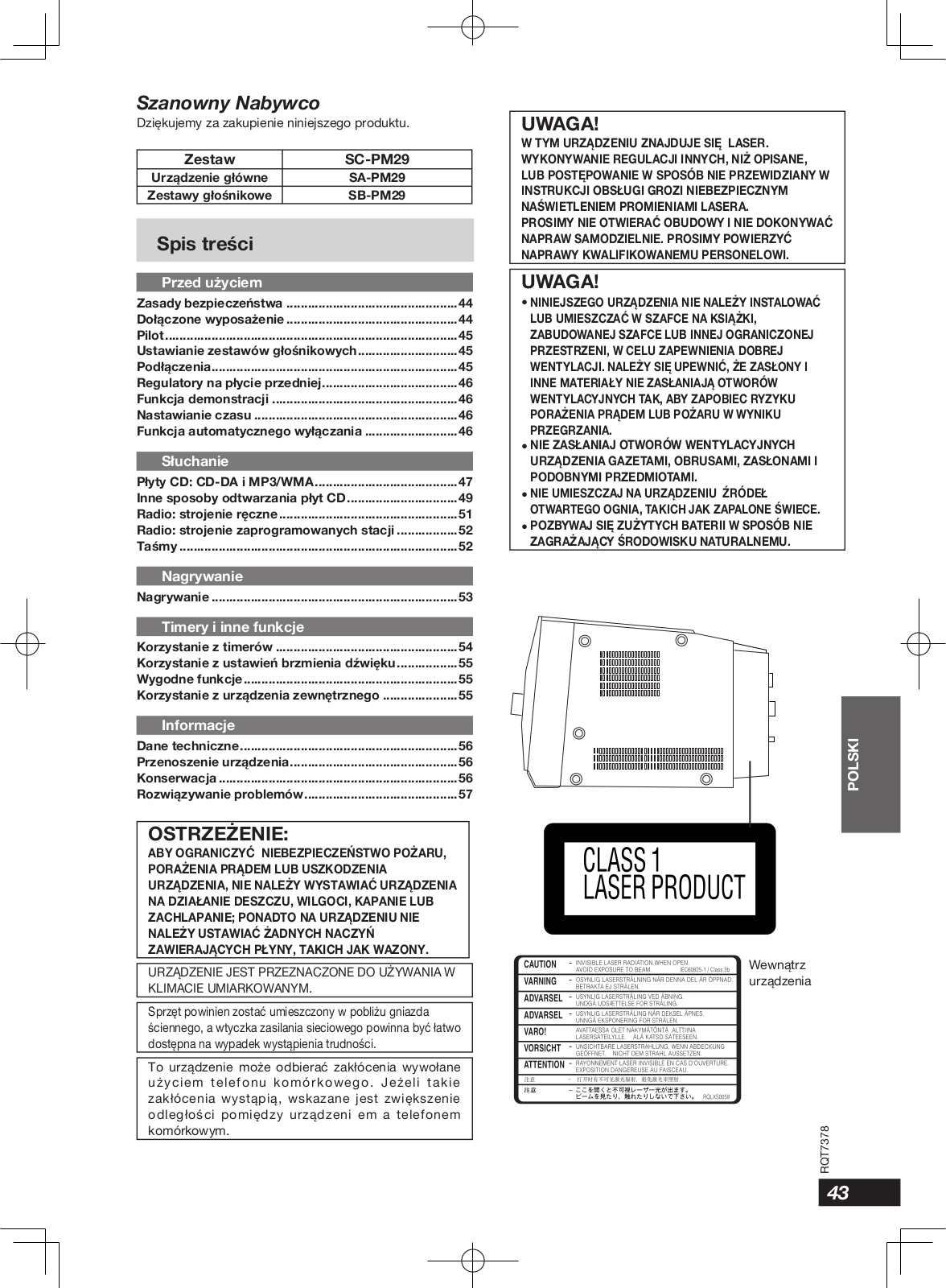 Panasonic SC-PM29 User Manual