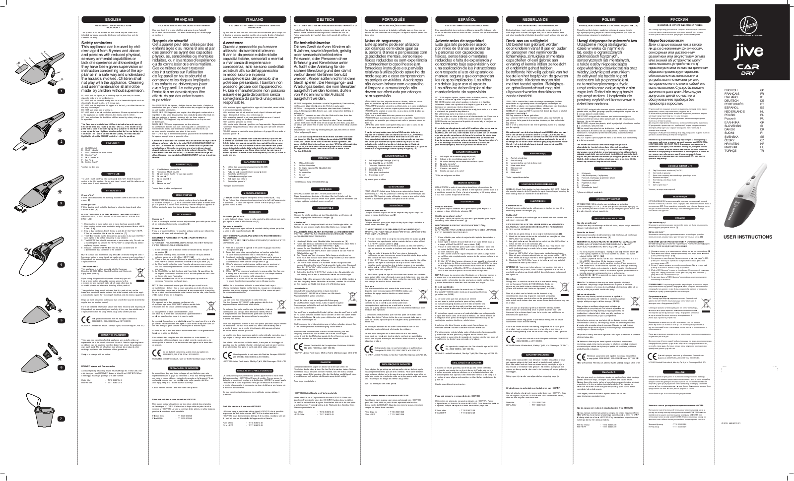 Hoover SJ4000DWB6 Operating Instructions