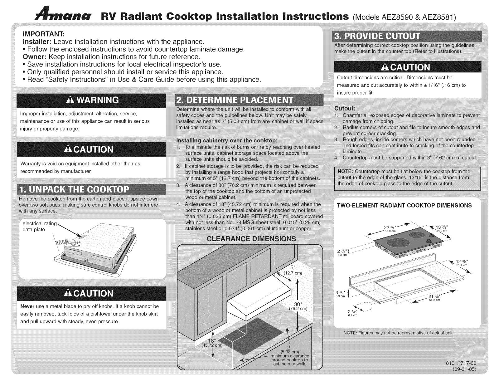 Amana AEZ8581ADB10, AEZ8590ADB10 Installation Guide