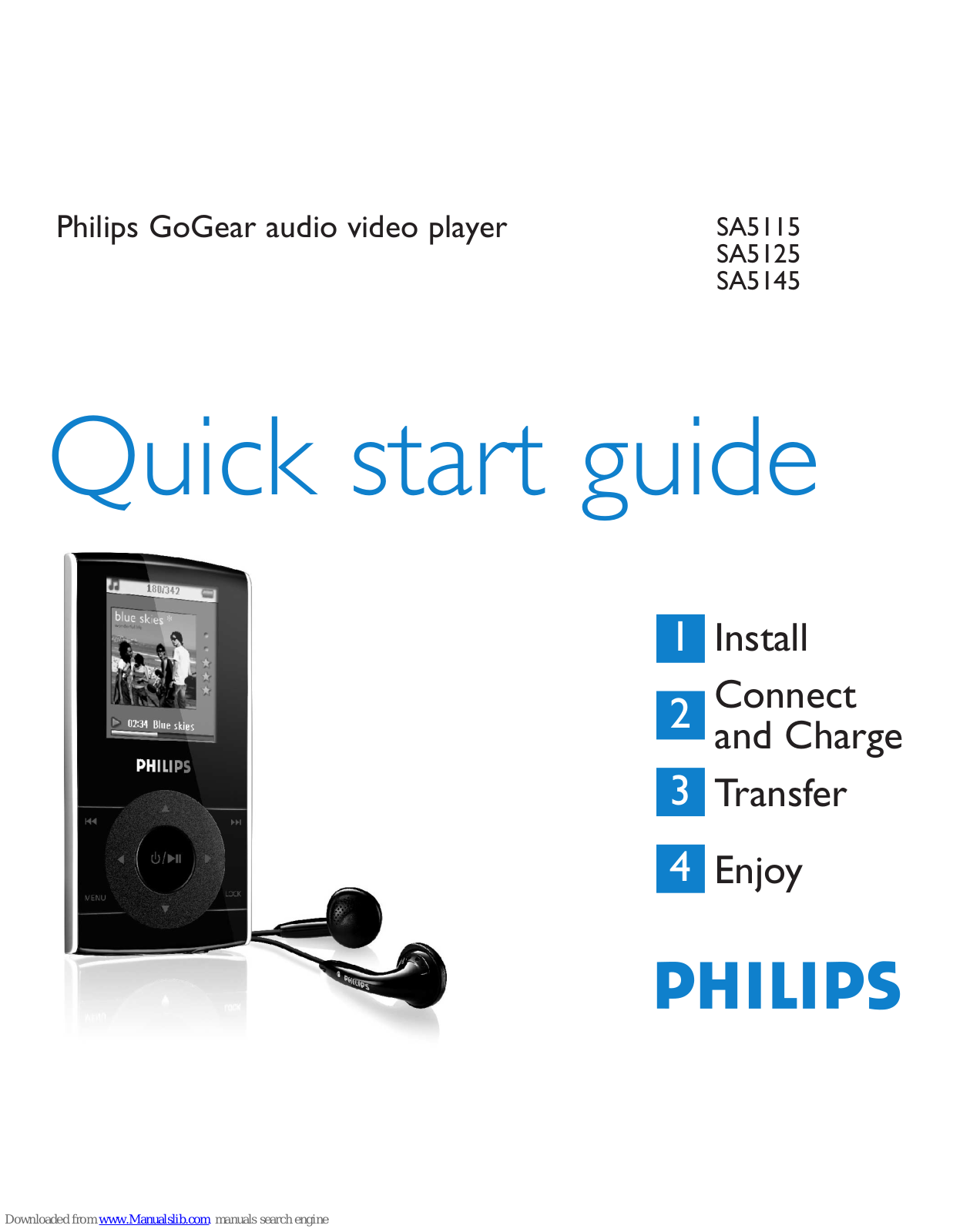 Philips GoGear SA5145, GoGear SA5115, GoGear SA5125 Quick Start Manual