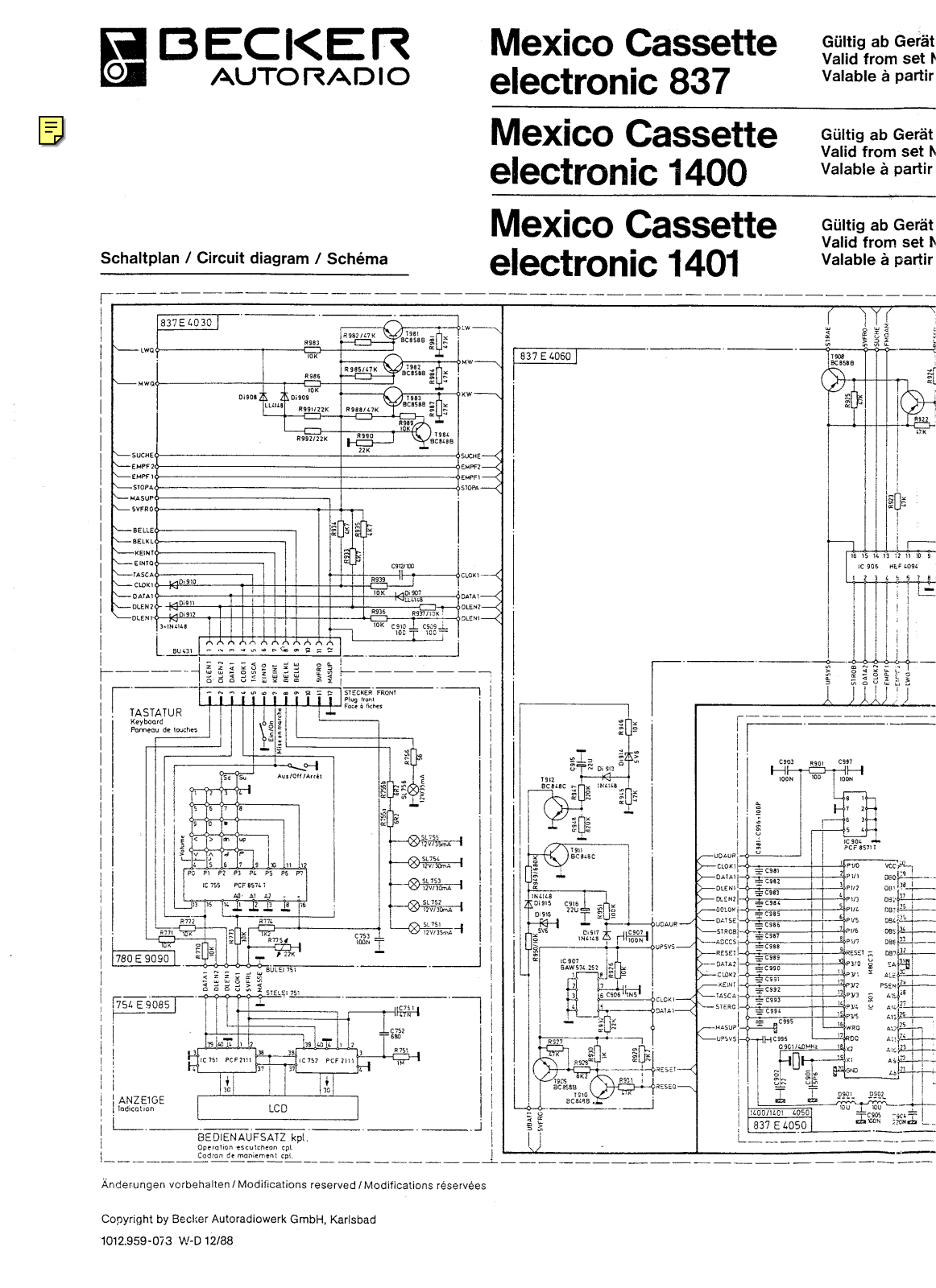 Blaupunkt be837 Schematics