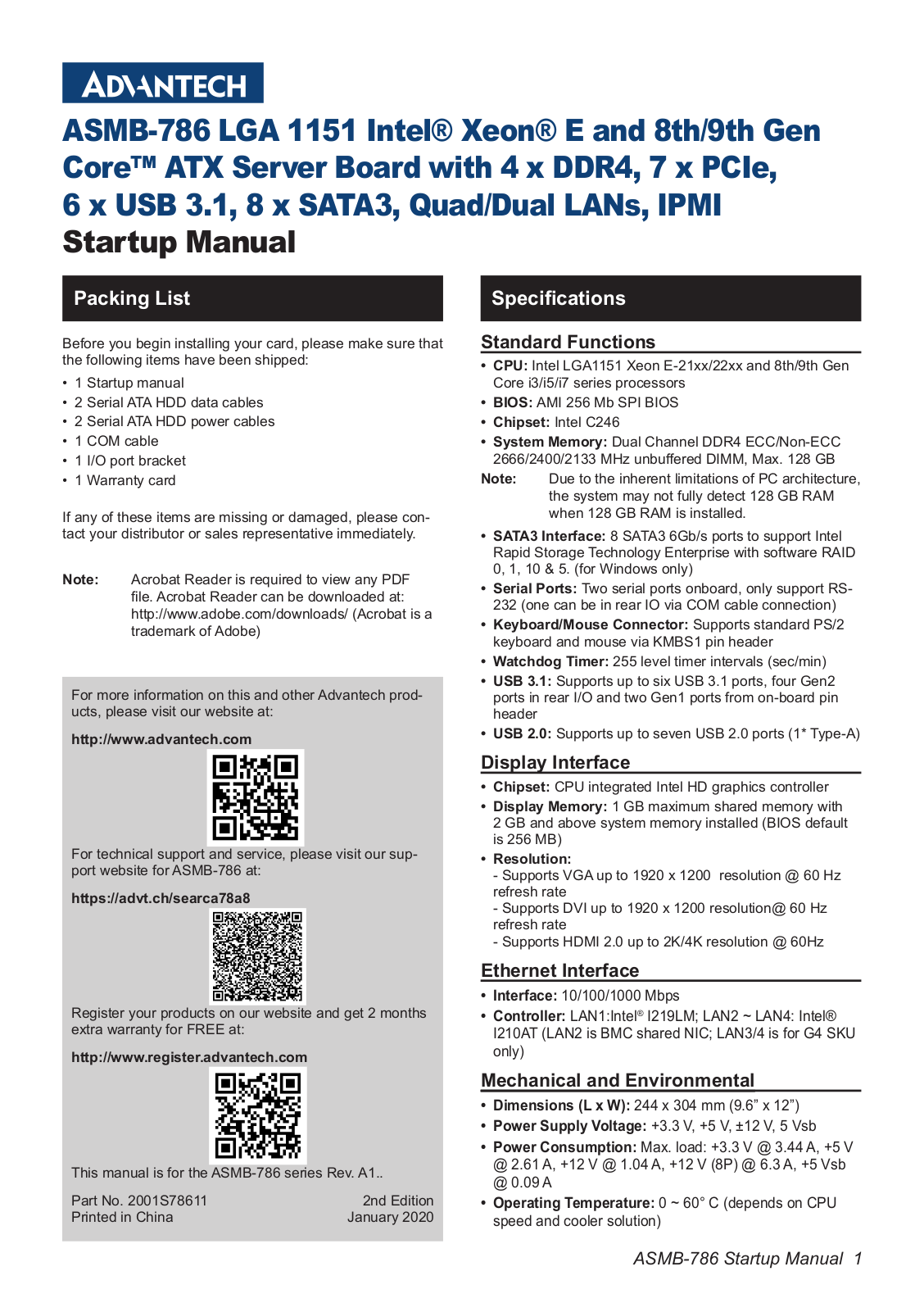 Advantech ASMB-786 User Manual