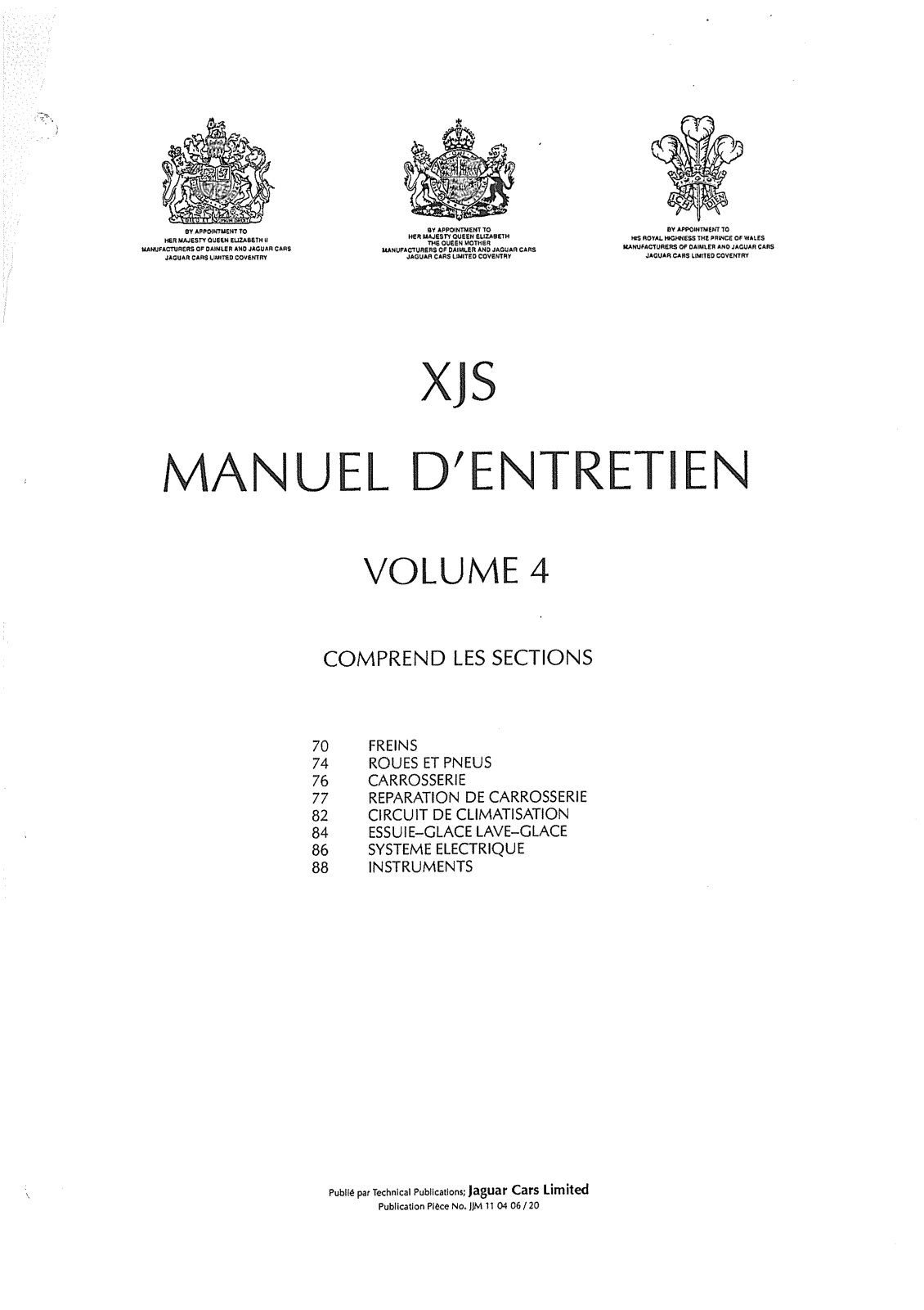 JAGUAR XJS User Manual