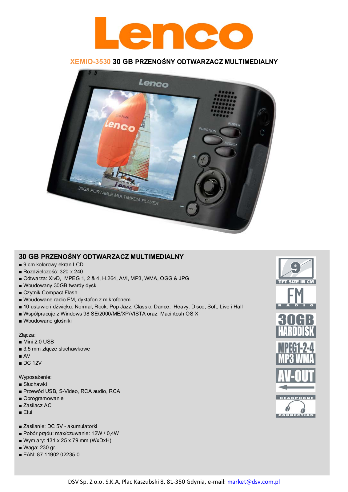 Lenco XEMIO-3530 BROCHURE