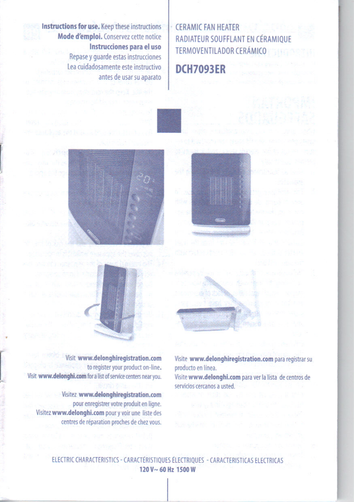 DELONGHI DCH7093 User Manual