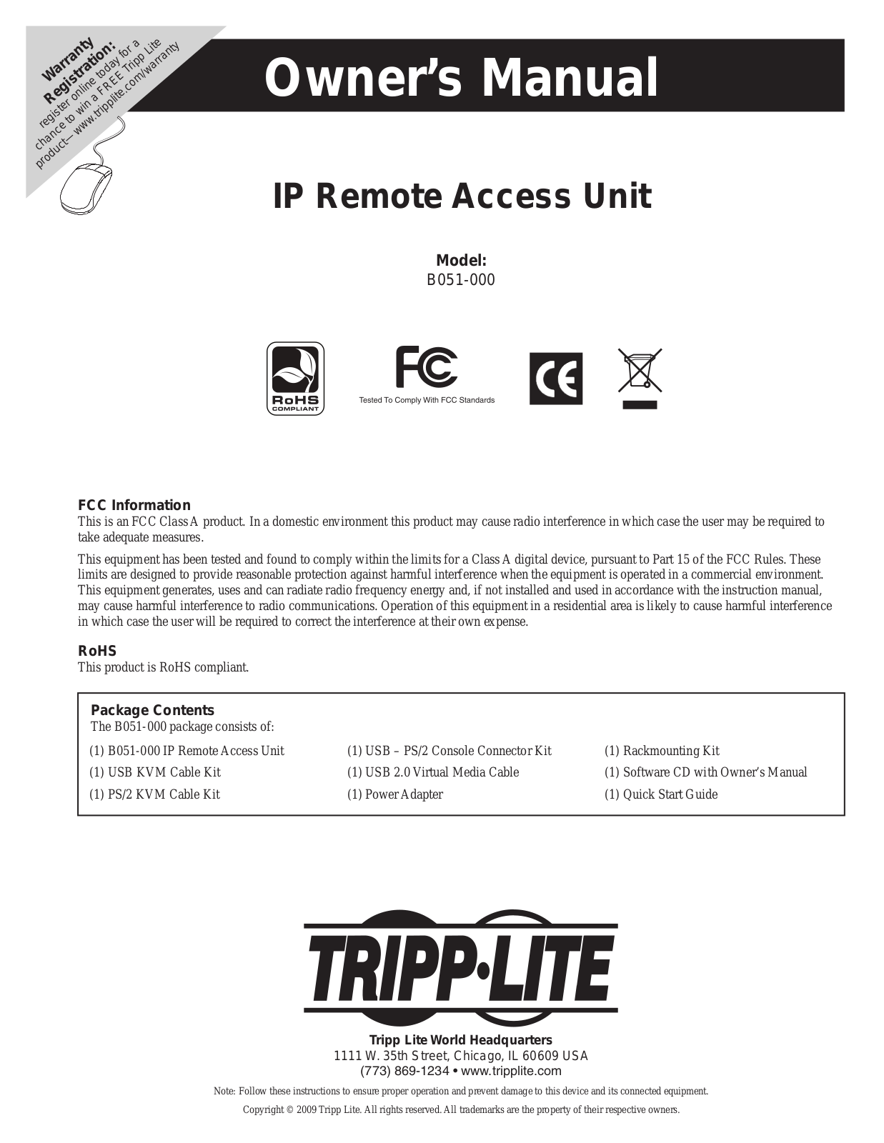 Tripp Lite B051-000 User Manual