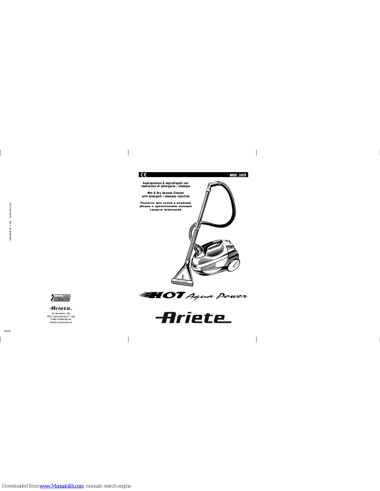 ARIETE 2479 Instructions For Use Manual