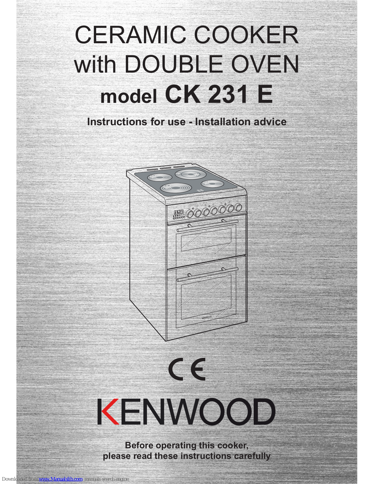 Kenwood CK 231 E Instructions For Installation And Use Manual