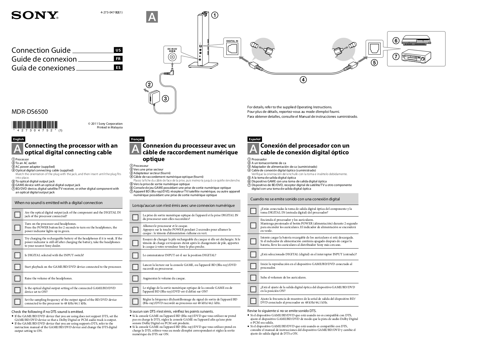 Sony MDR-DS6500 User Manual