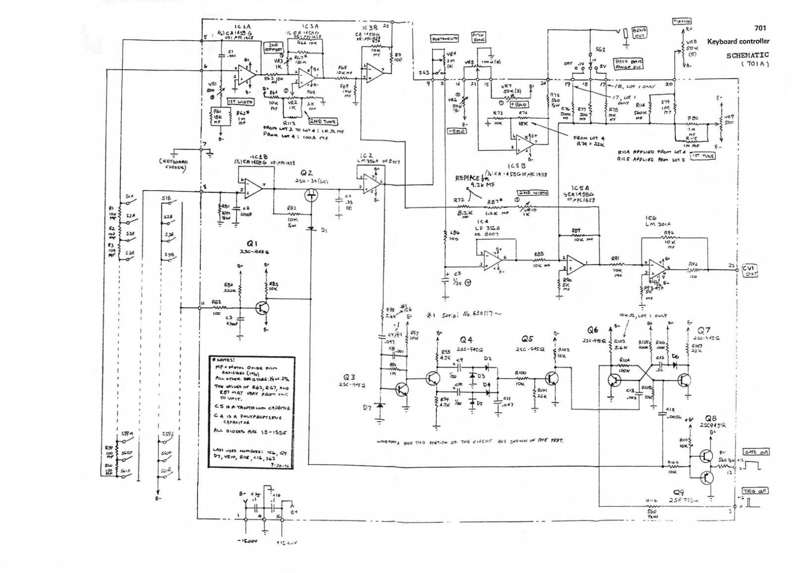 Roland Corporation System 700 Schematics