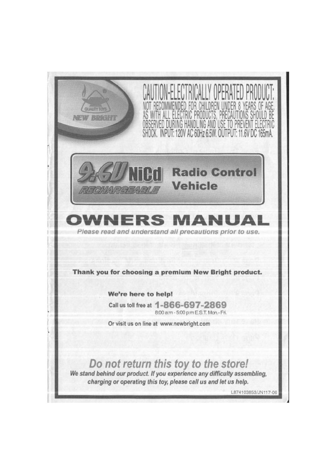 New Bright Co 10833HH User Manual