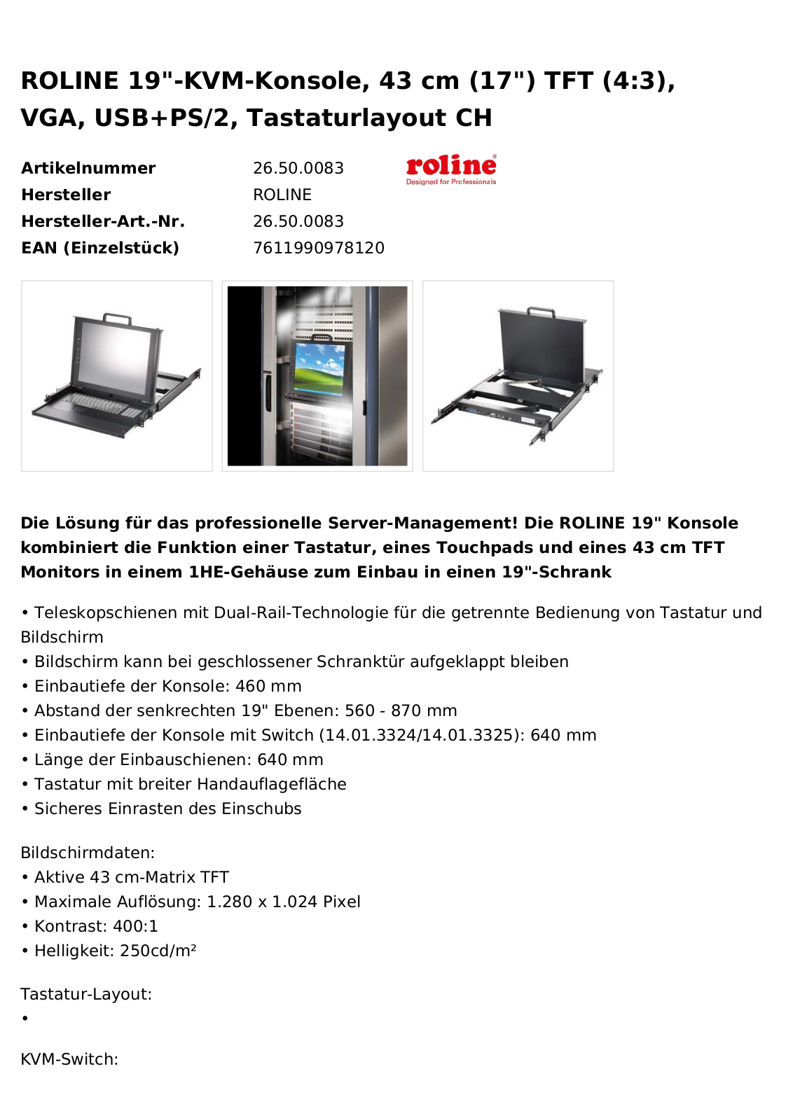 Roline 26.50.0083 User Manual