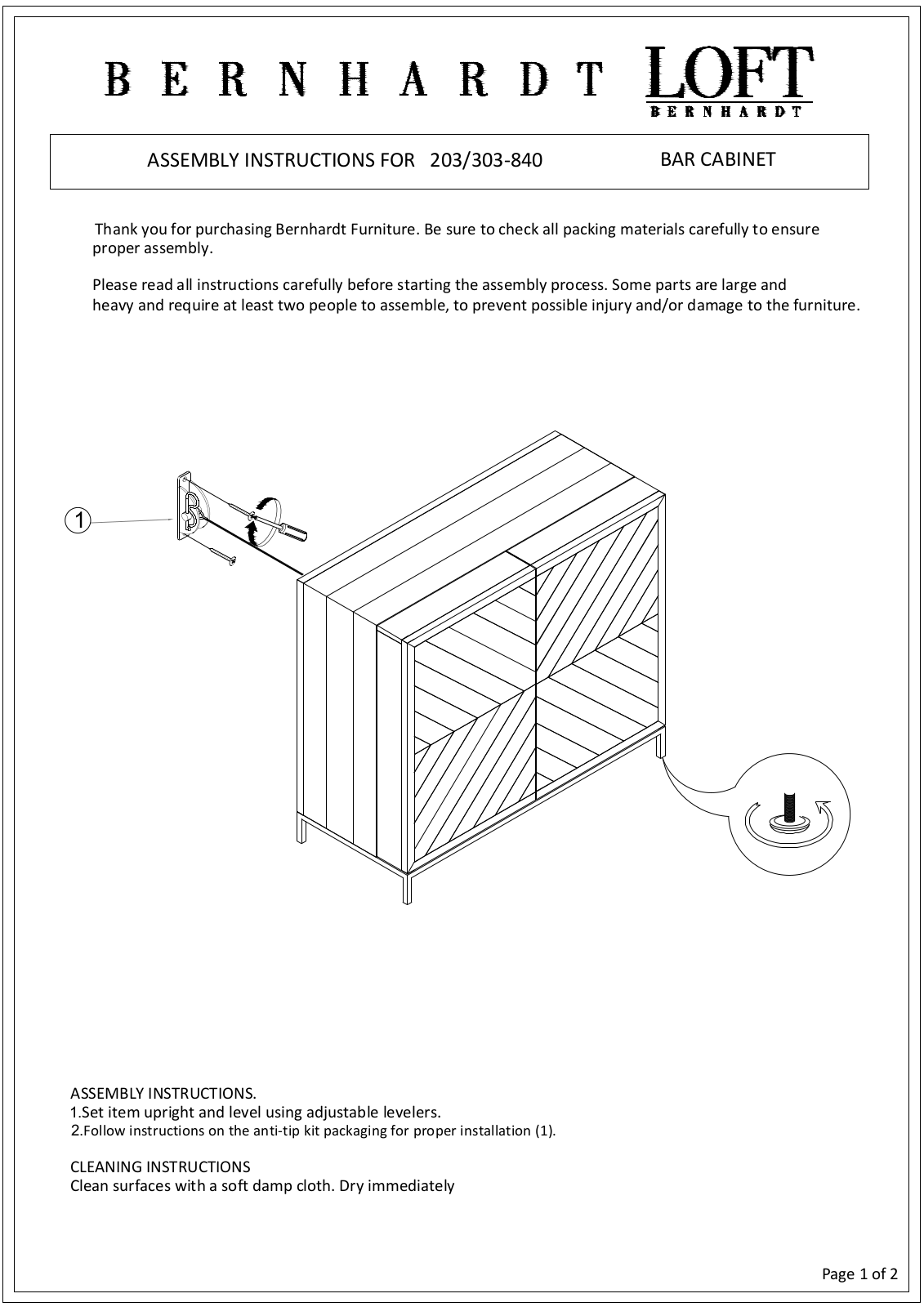 Bernhardt BHT11170 Installation & Assembly - ManualMachine.com