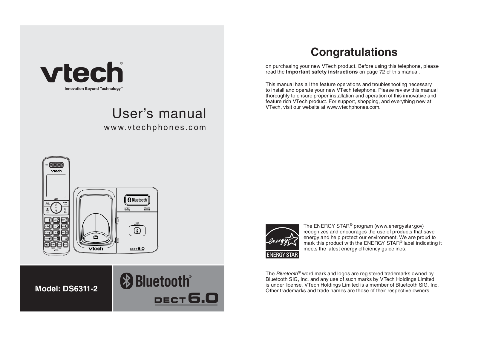 VTech Telecommunications 80-7264-00 User Manual