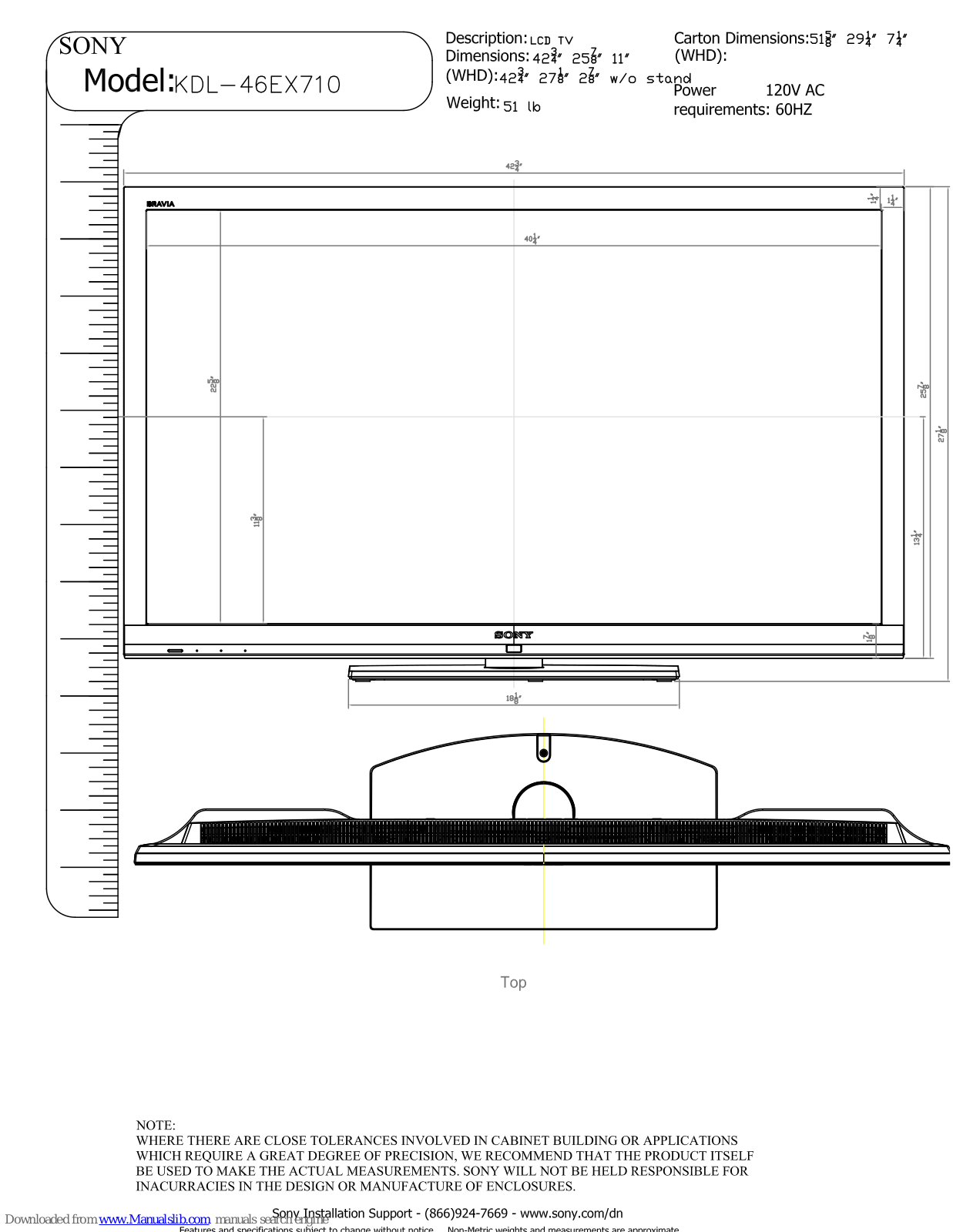 Sony KDL-46EX710 - 46