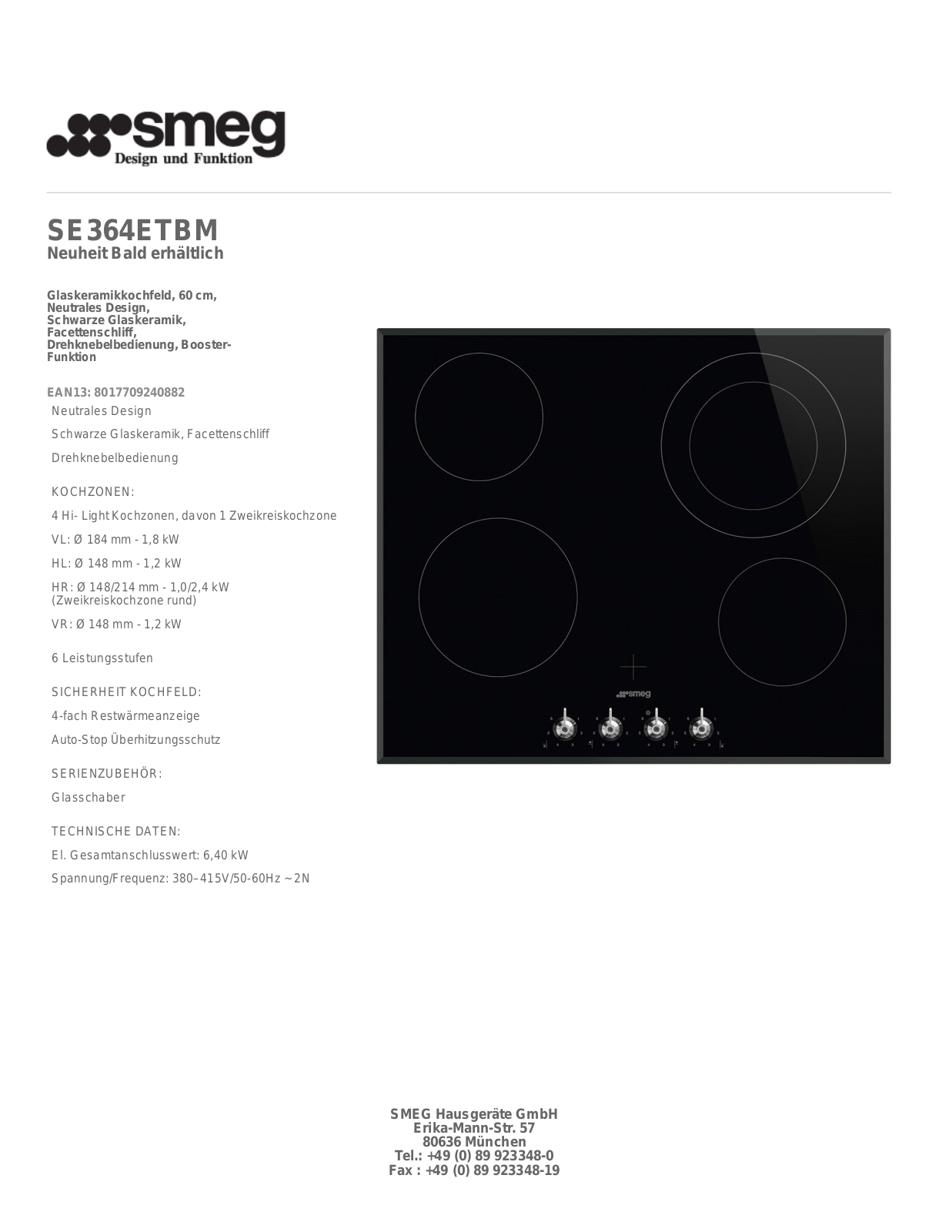 Smeg SE364ETBM User Manual