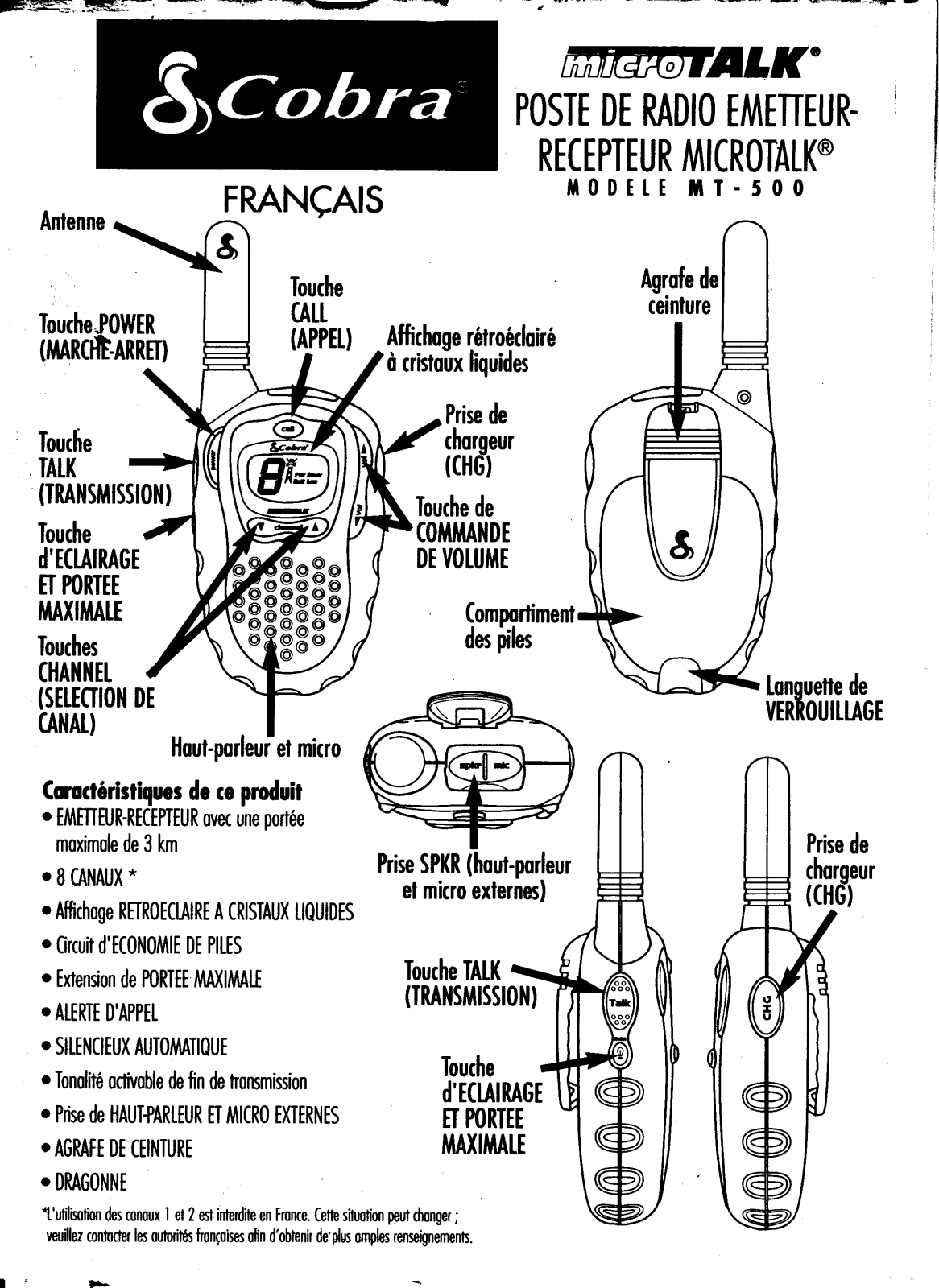 COBRA MT-500 User Manual