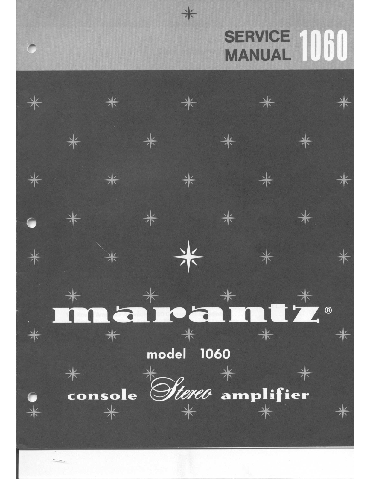Marantz 1060, 1060 Verstärker, 1060 Amplificador Service Manual