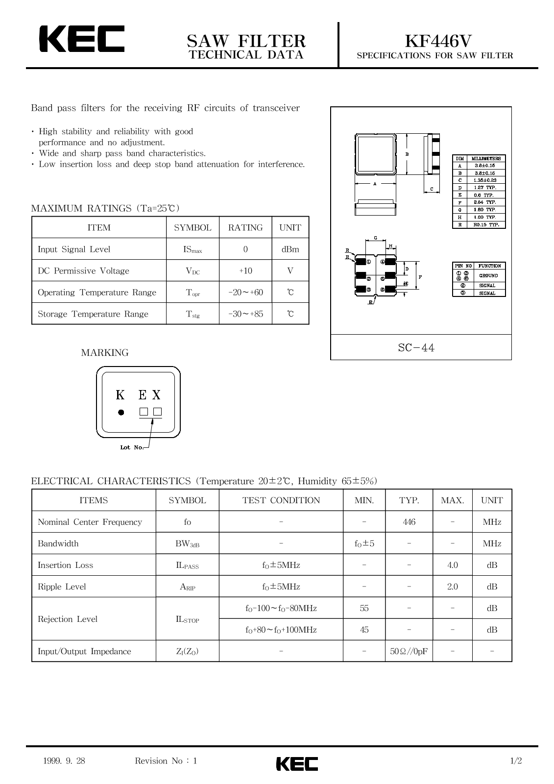 KEC KF446V Datasheet