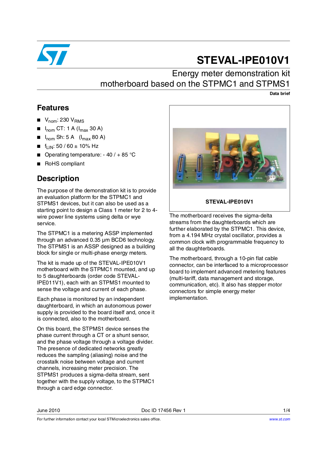 ST IPE010V1 User Manual