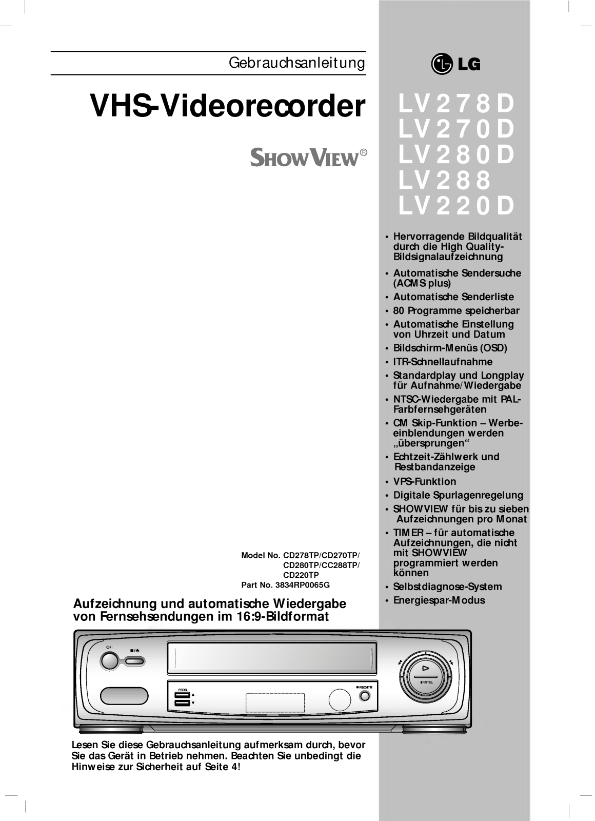 Lg LV220D, LV288, LV280D, LV270D, LV278D user Manual