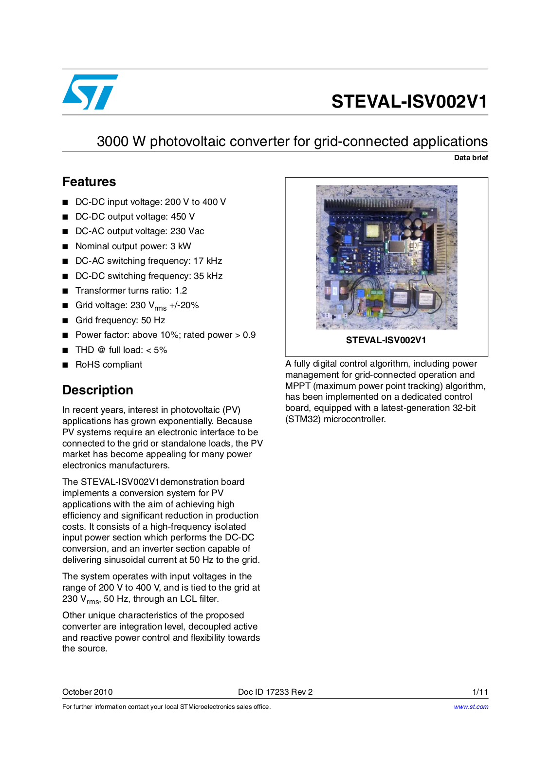 ST ISV002V1 User Manual