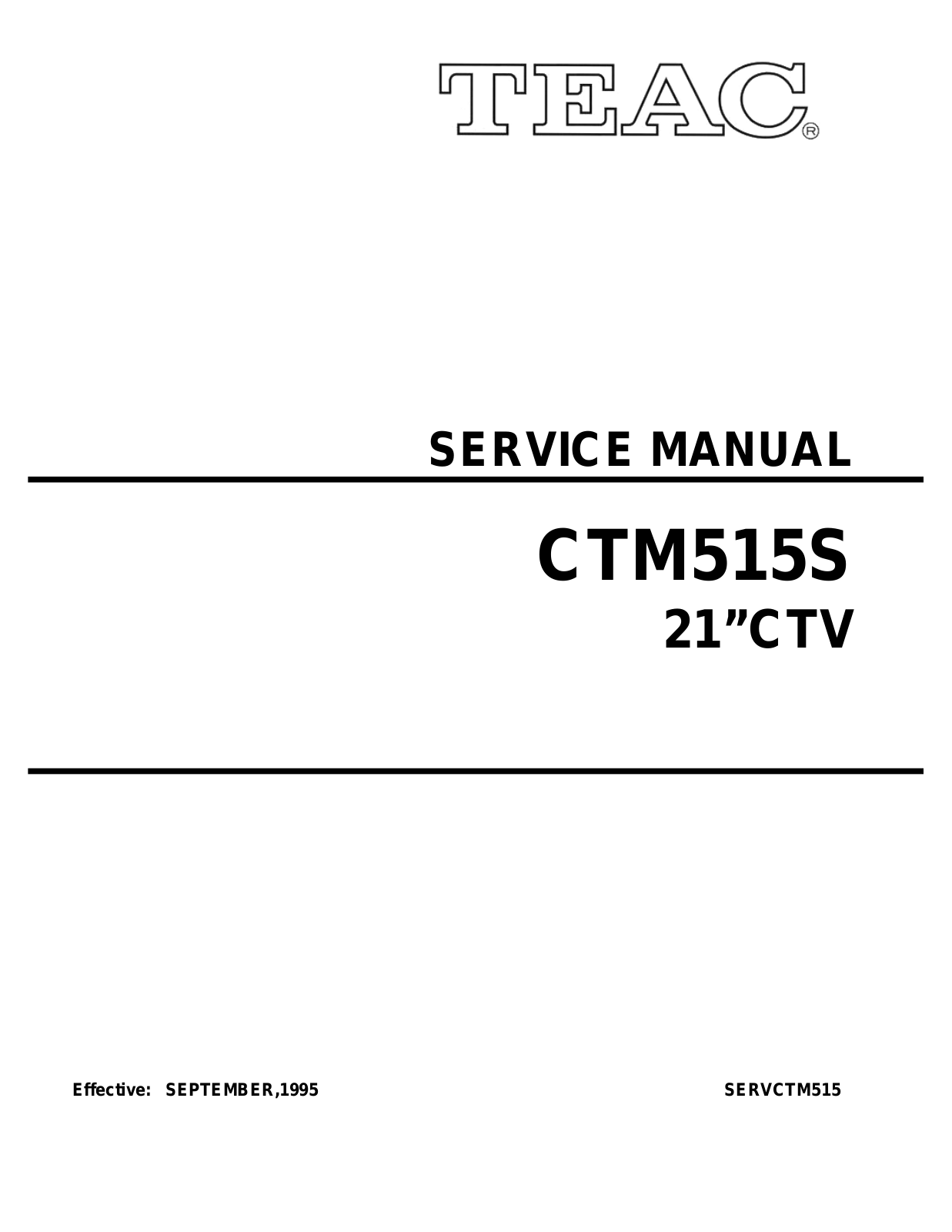 TEAC CTM-515 Service manual