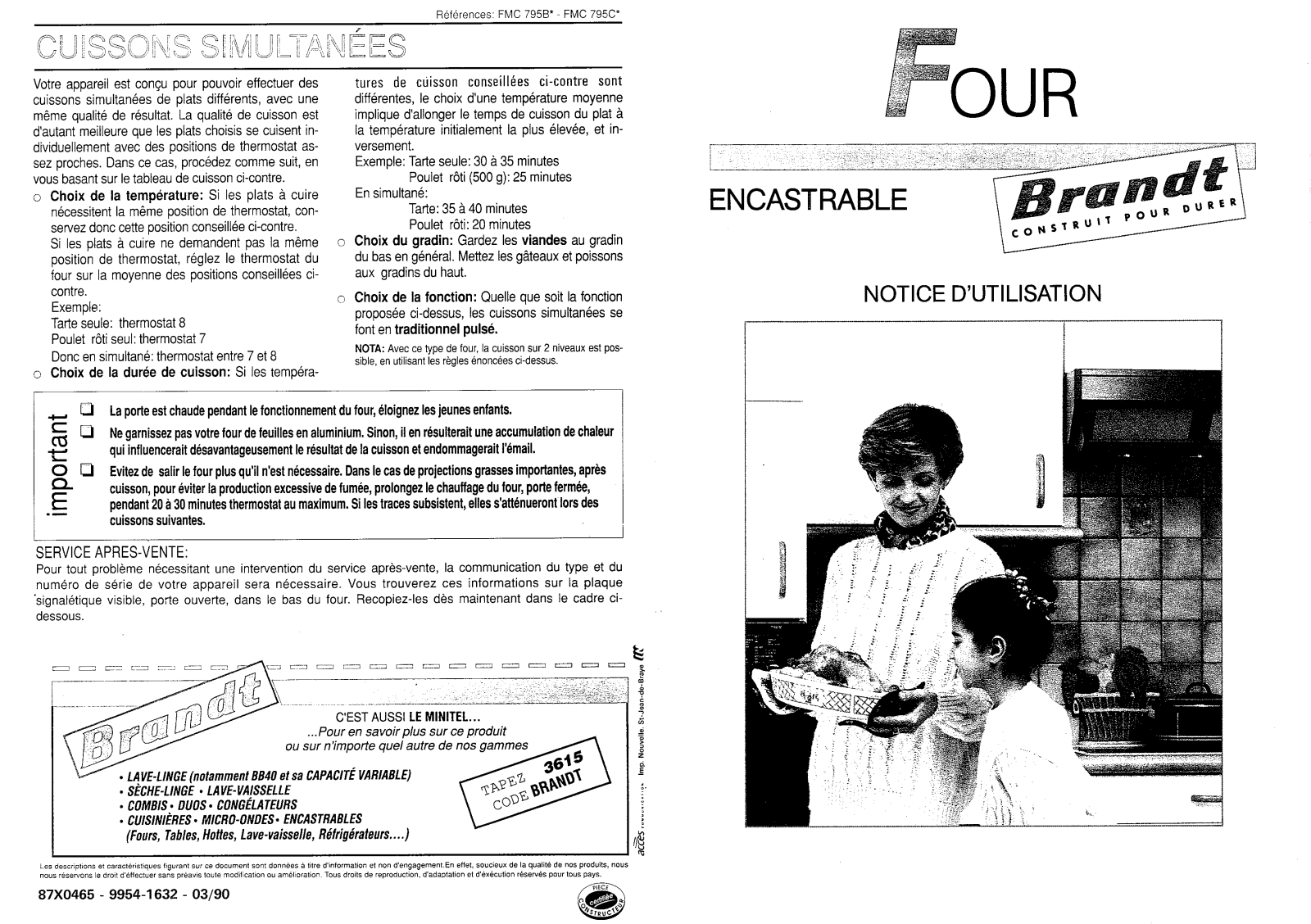 BRANDT FMC795B, FMC795C User Manual