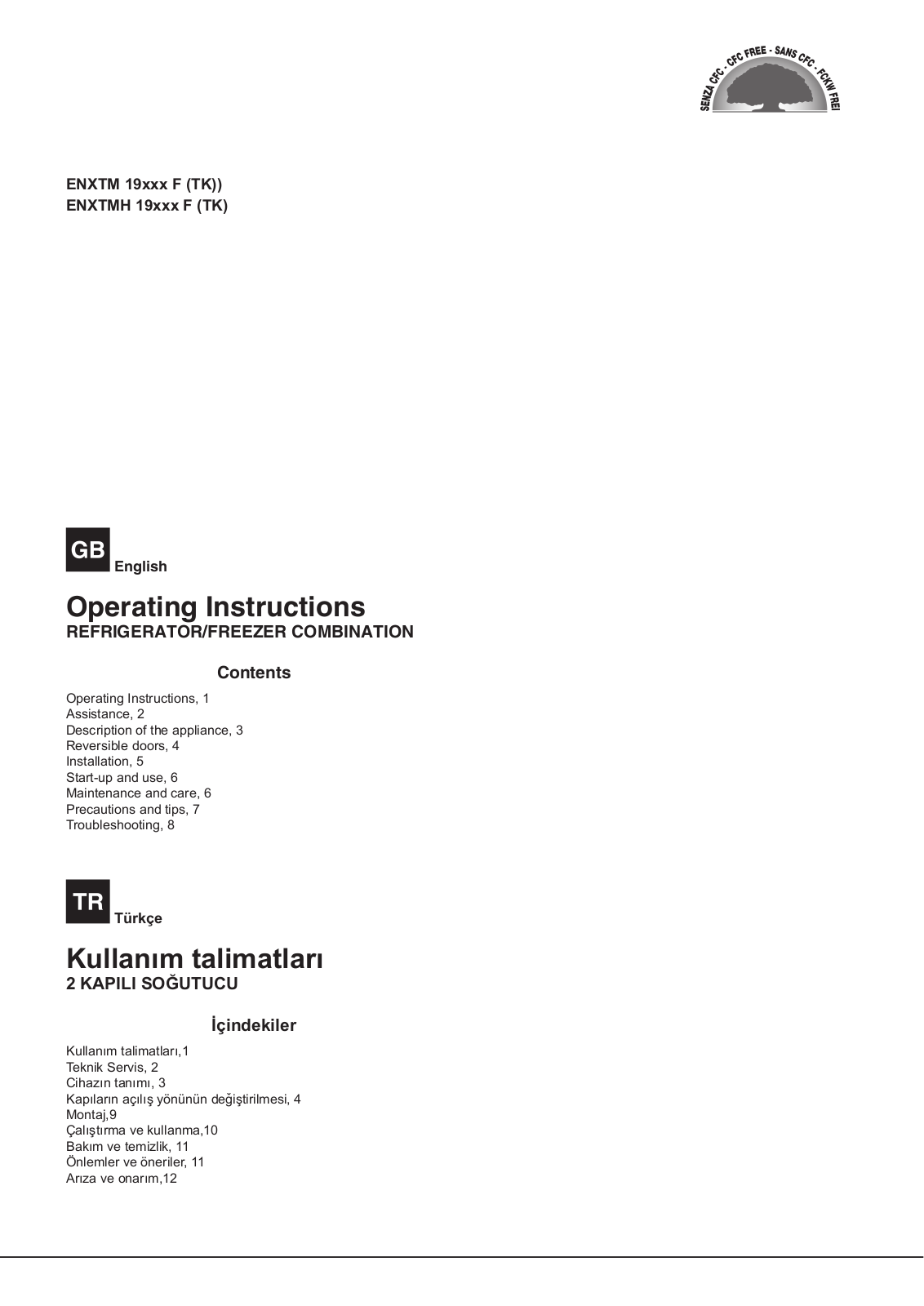 Hotpoint Ariston ENXTM 19211 F, ENXTMH 19222 F User Manual