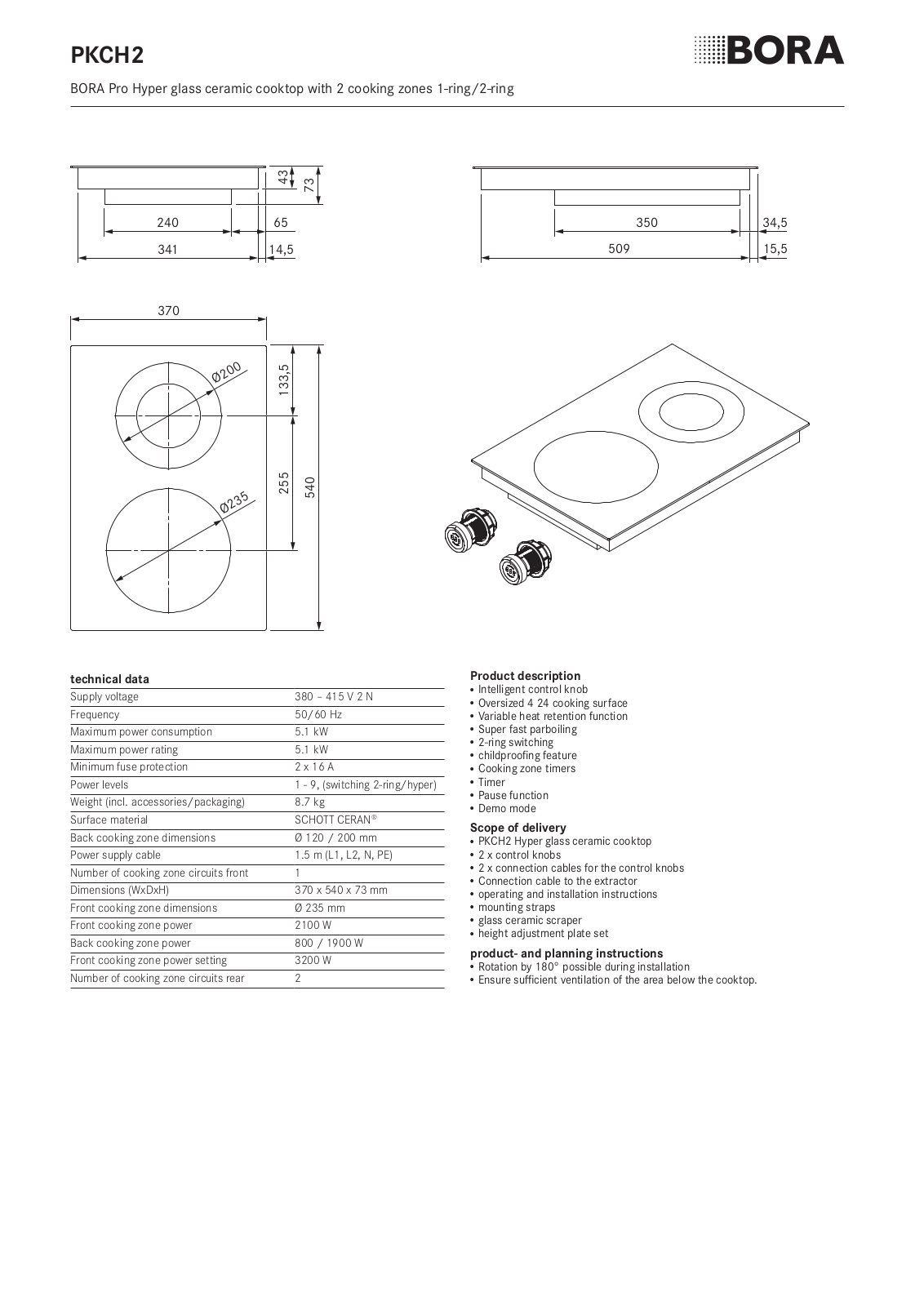 Bora PKCH2 Datasheet - ManualMachine.com