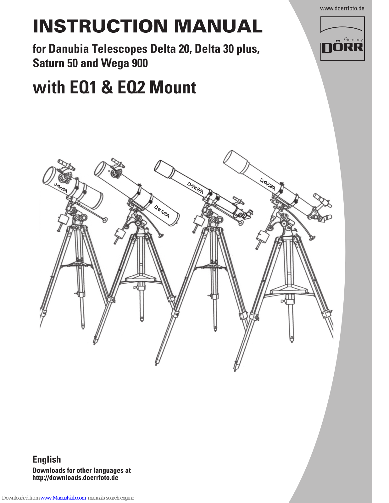 Dorr Saturn 50, Wega 900, Delta 30 plus, Delta 20 Instruction Manual