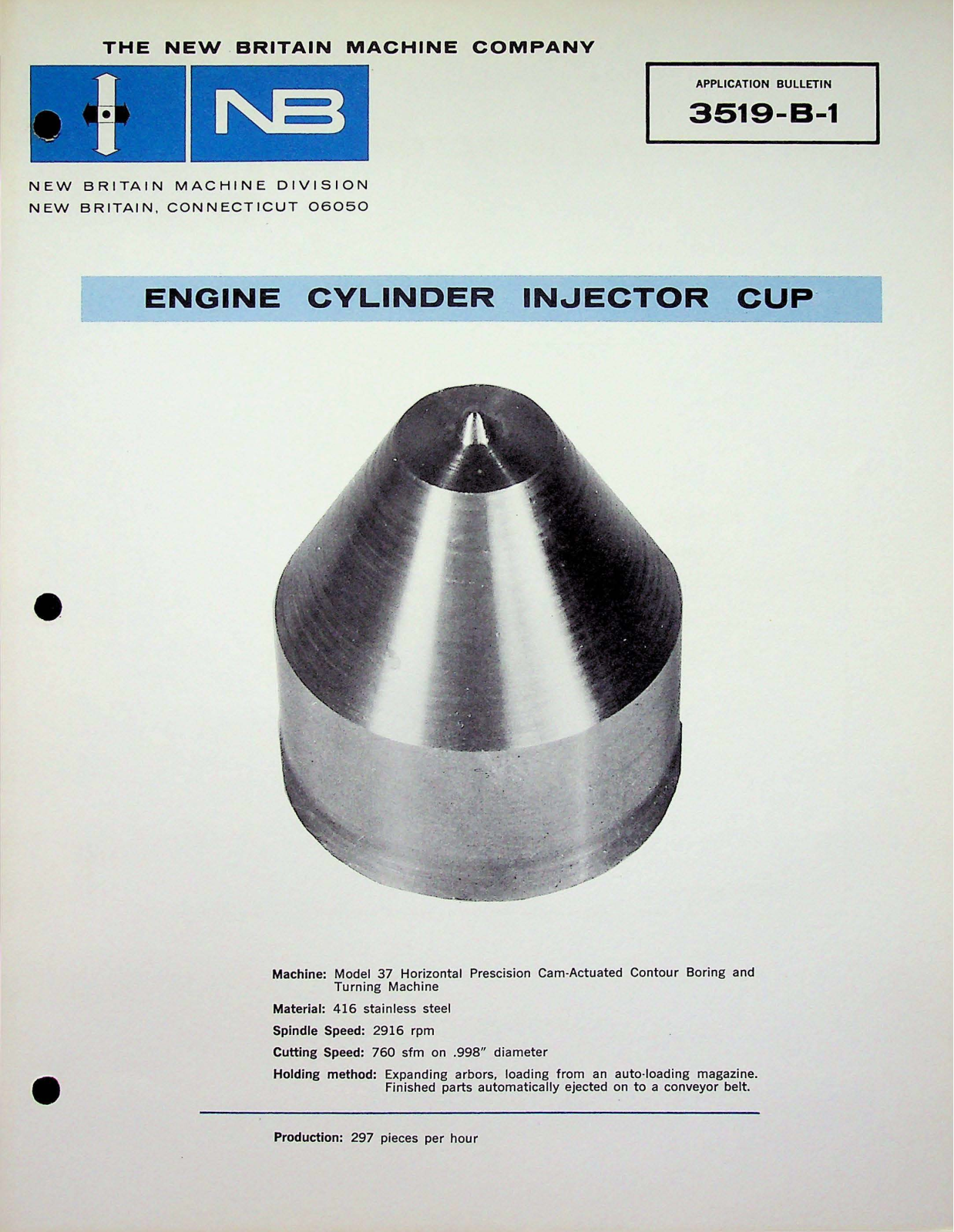New Britain Machine Engine Cylinder Injector Cup Accessories - ManualMachine.com