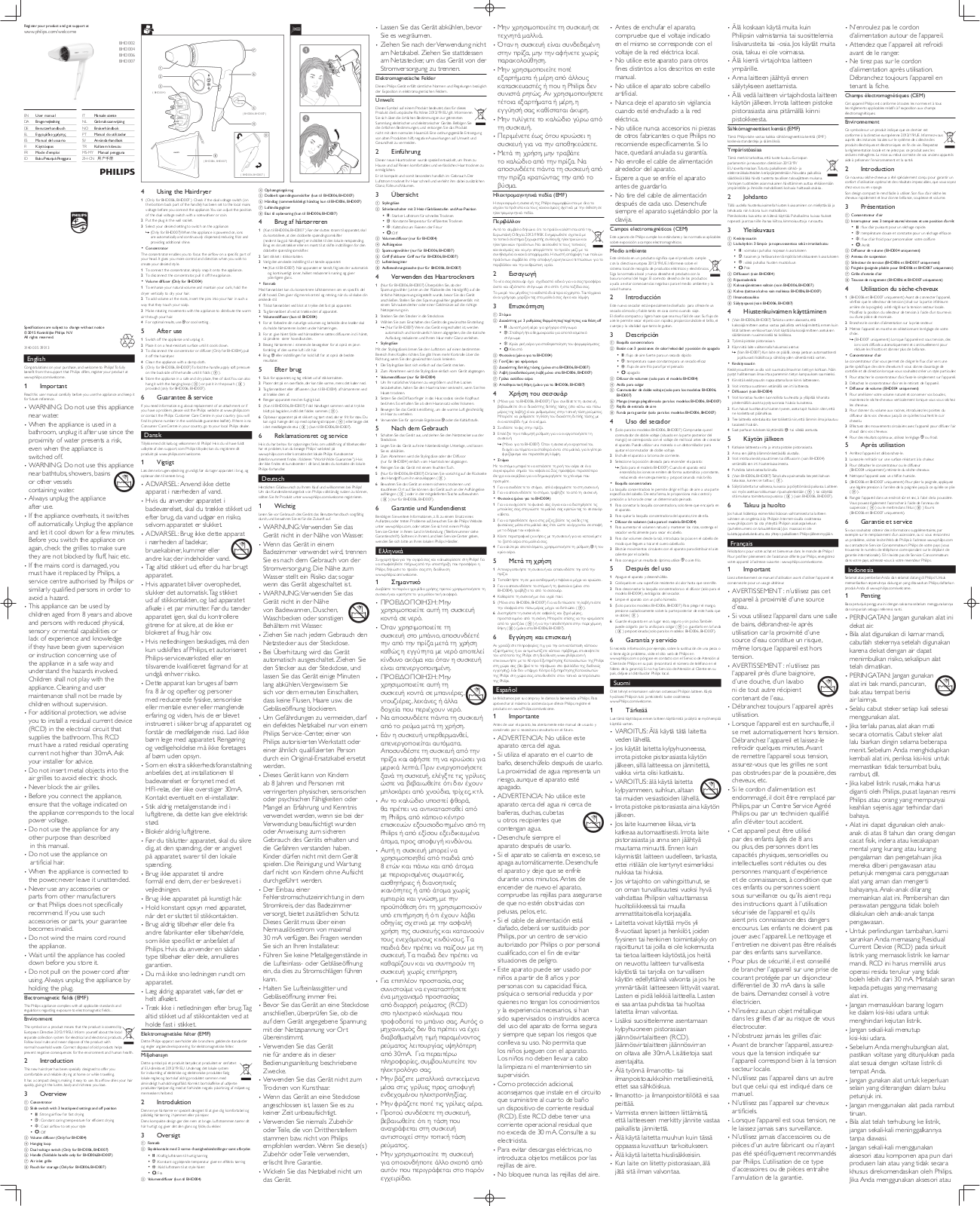 Philips BHD004/19, BHD004/09, BHD002/09, BHD006/09, BHD007/09 User Manual - ManualMachine.com
