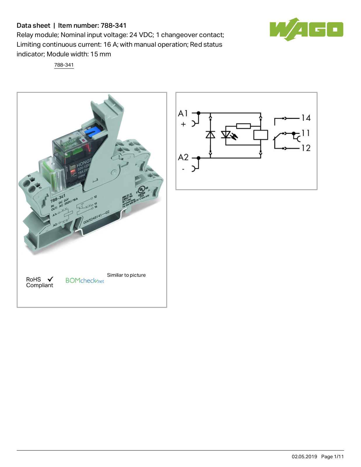 Wago 788-341 Data Sheet