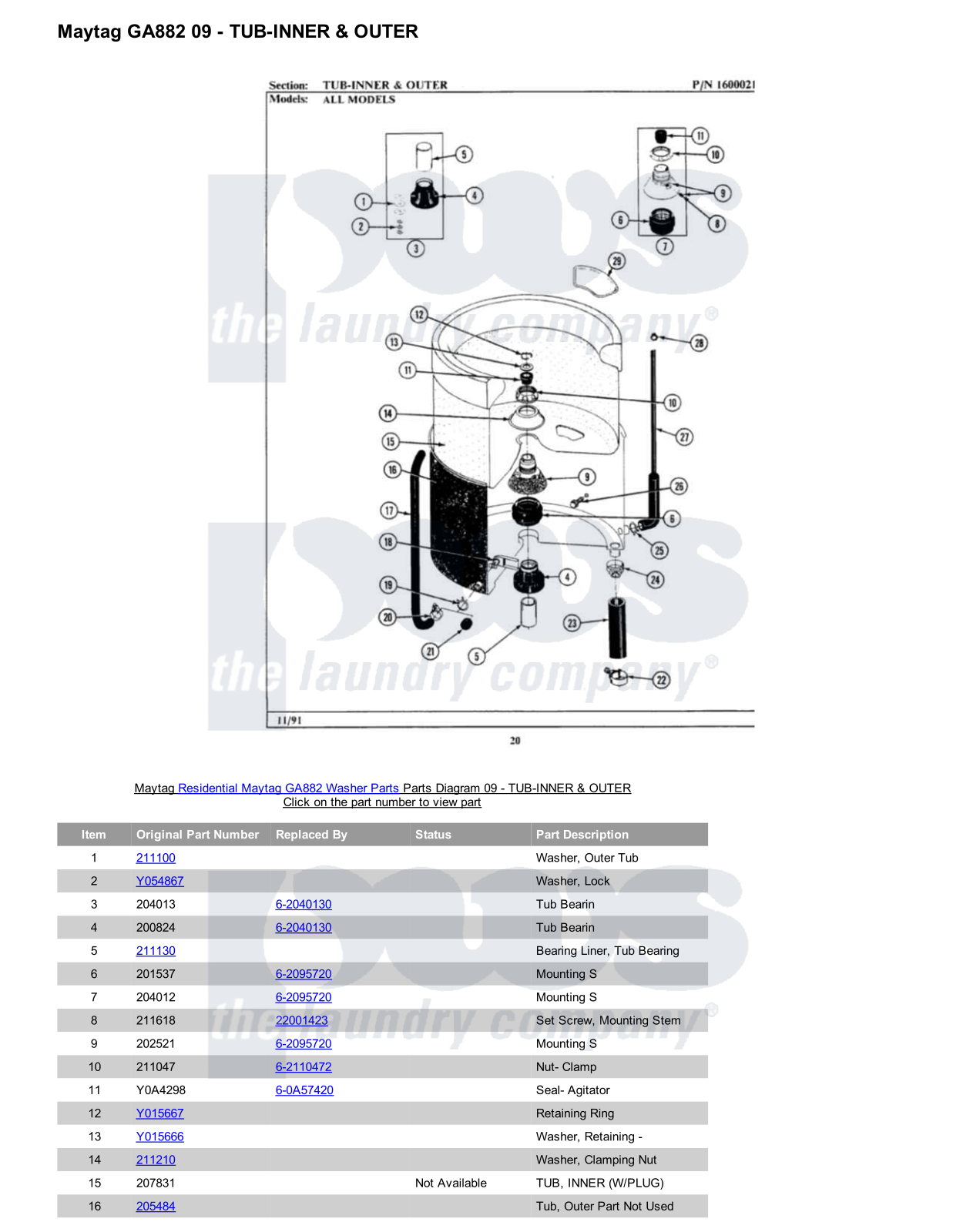 Maytag GA882 Parts Diagram