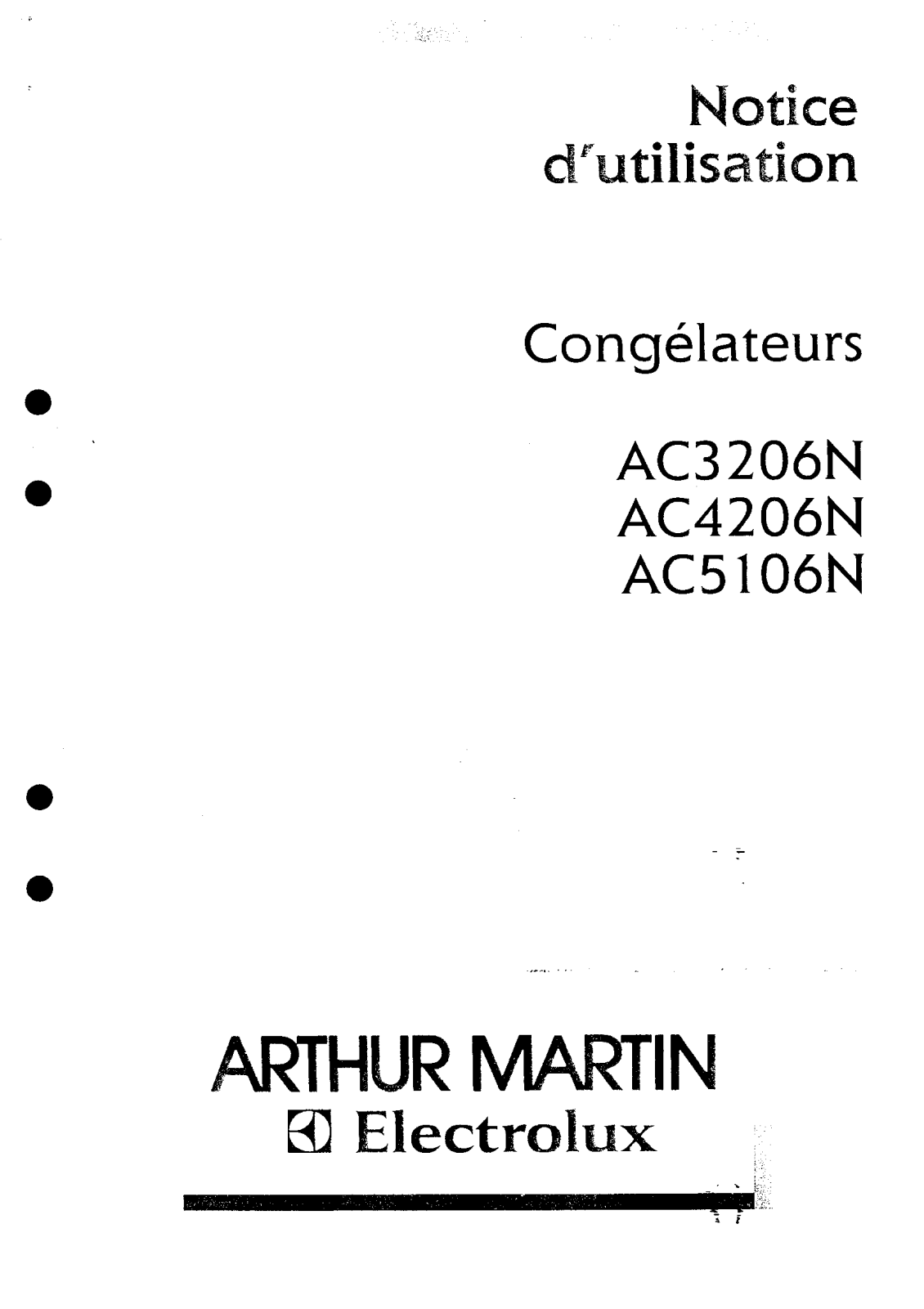 Arthur martin AC4206N, AC3206N, AC5106N User Manual