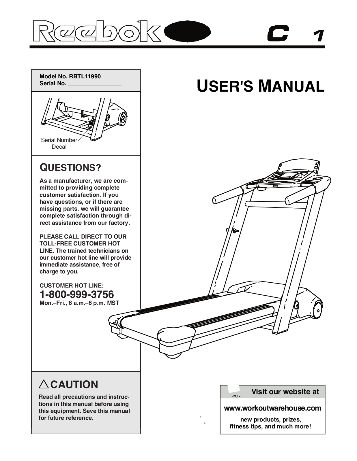 Reebok RBTL11990 User Manual