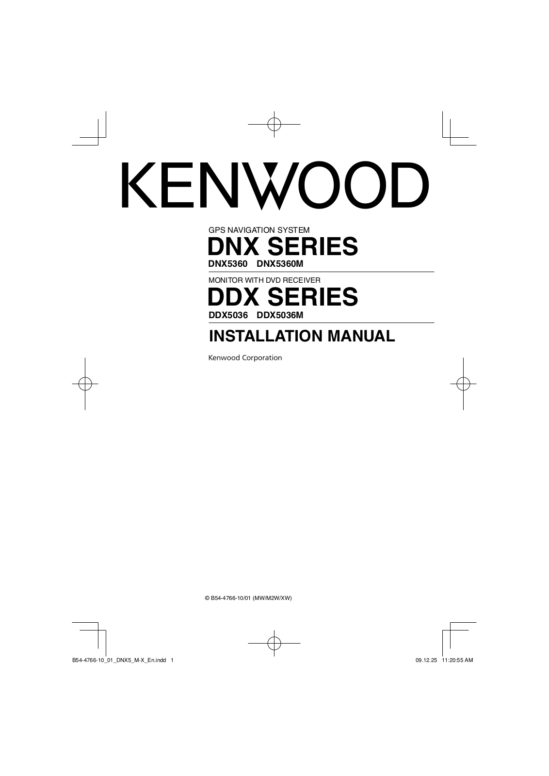 Kenwood DDX5036M, DDX5036 User Manual