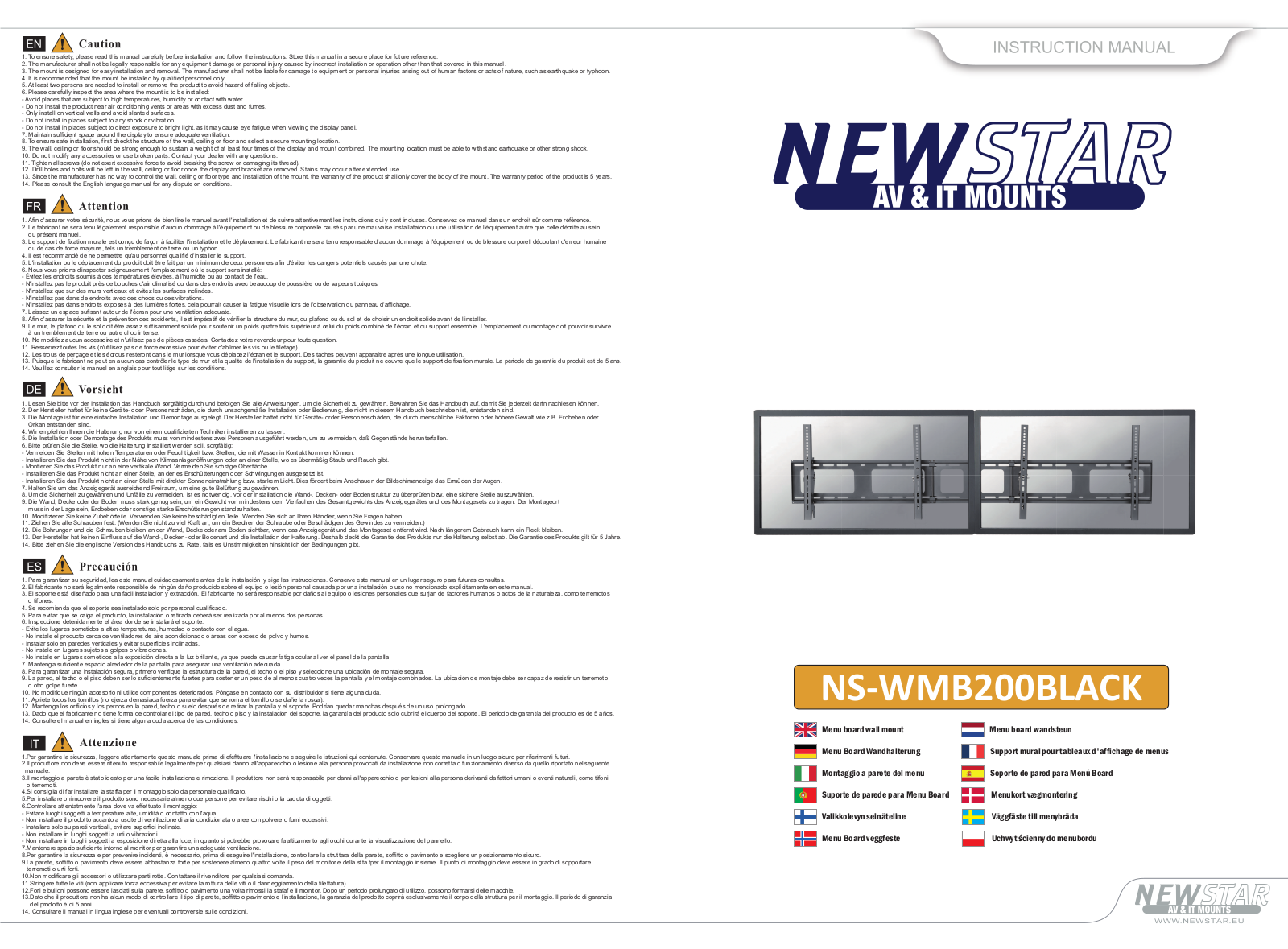 NewStar NS-WMB200BLACK User Manual