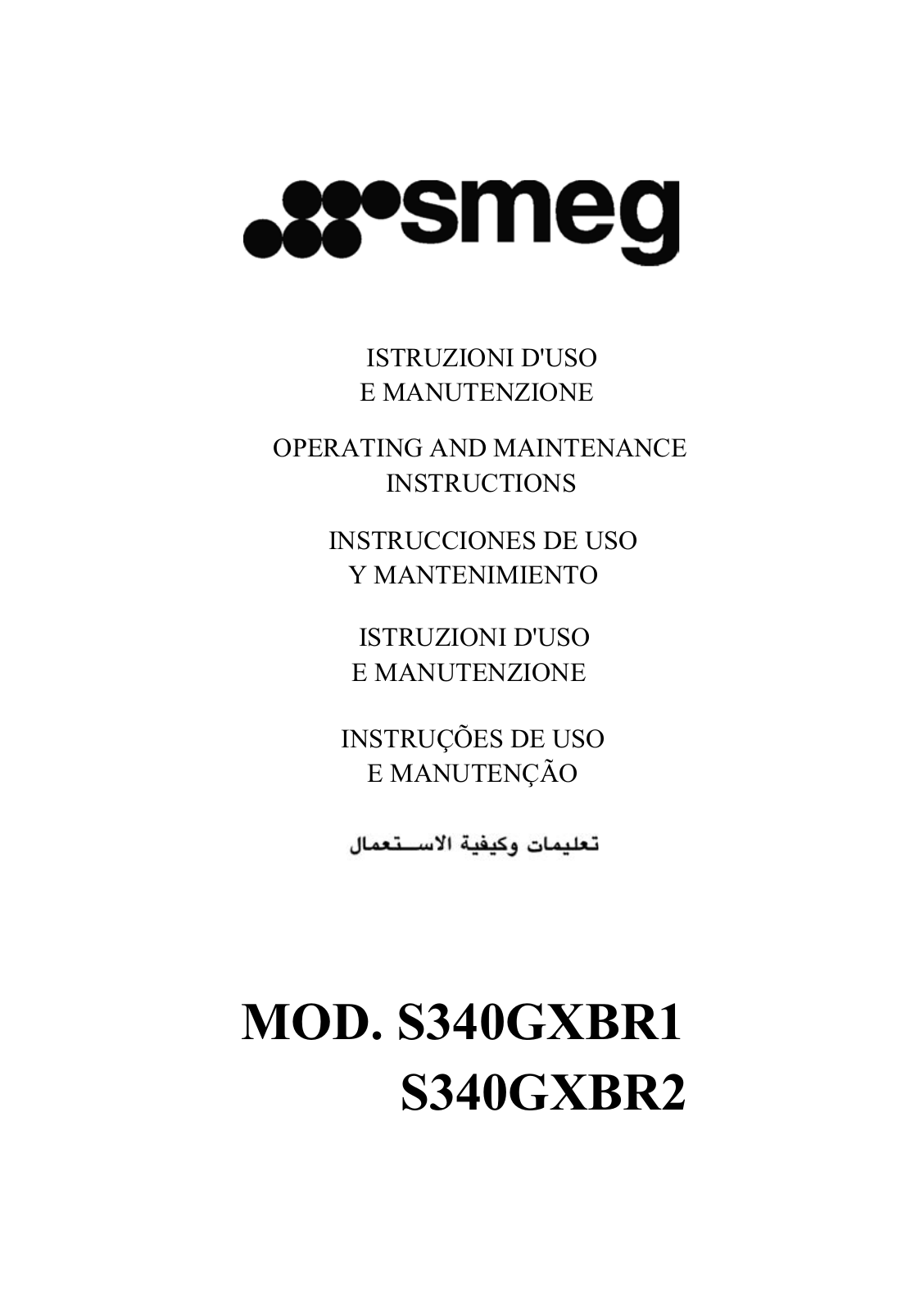 Smeg S340GXBR1 User manual