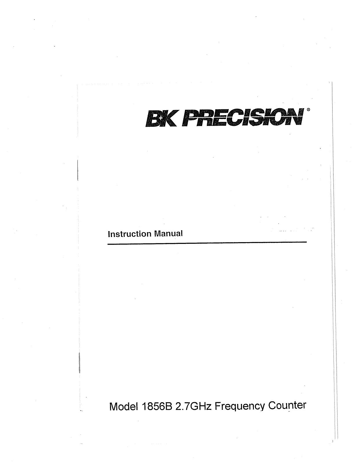 BK Precision 1856B User Manual