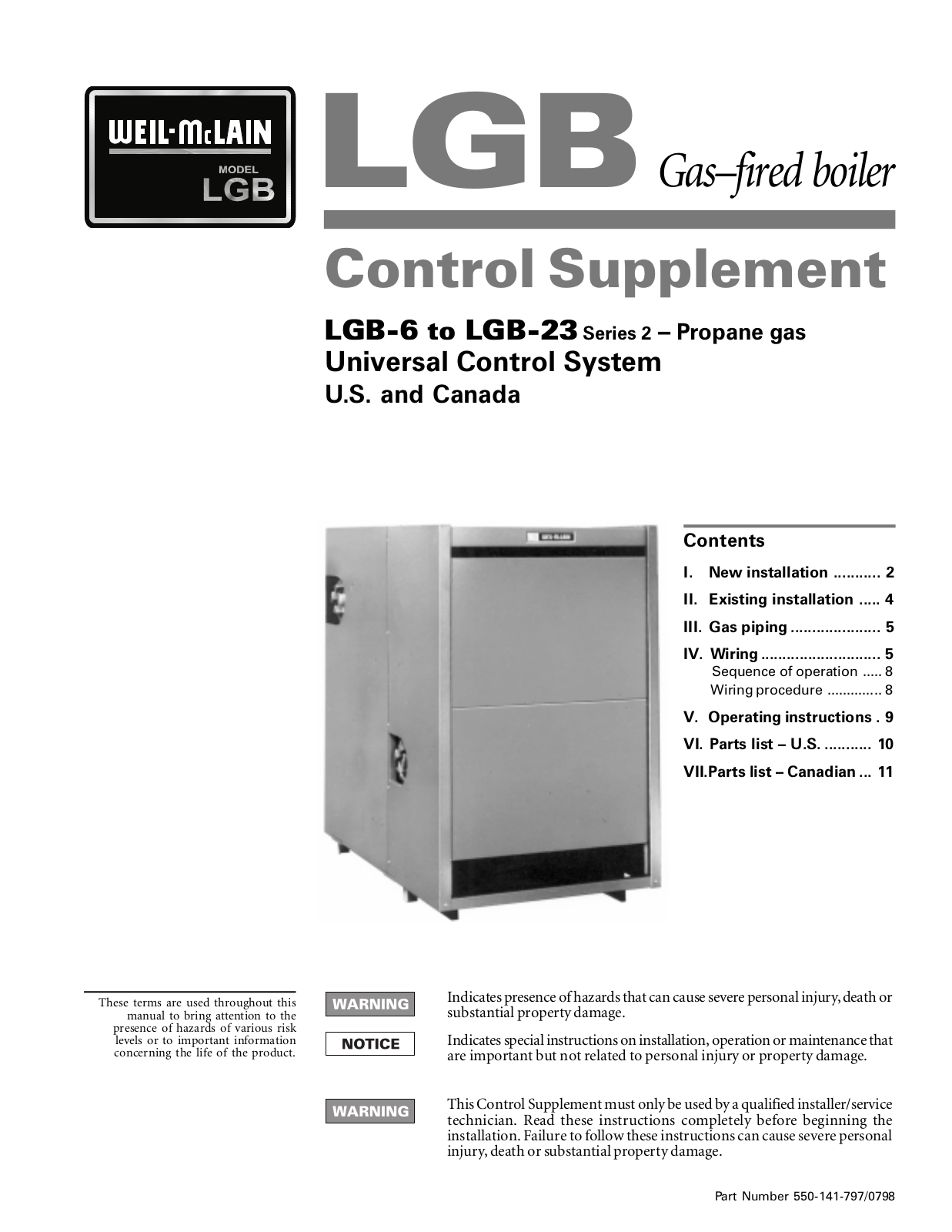 Weil-McLain LGB-17, LGB-9, LGB-18, LGB-11, LGB-13 User Manual