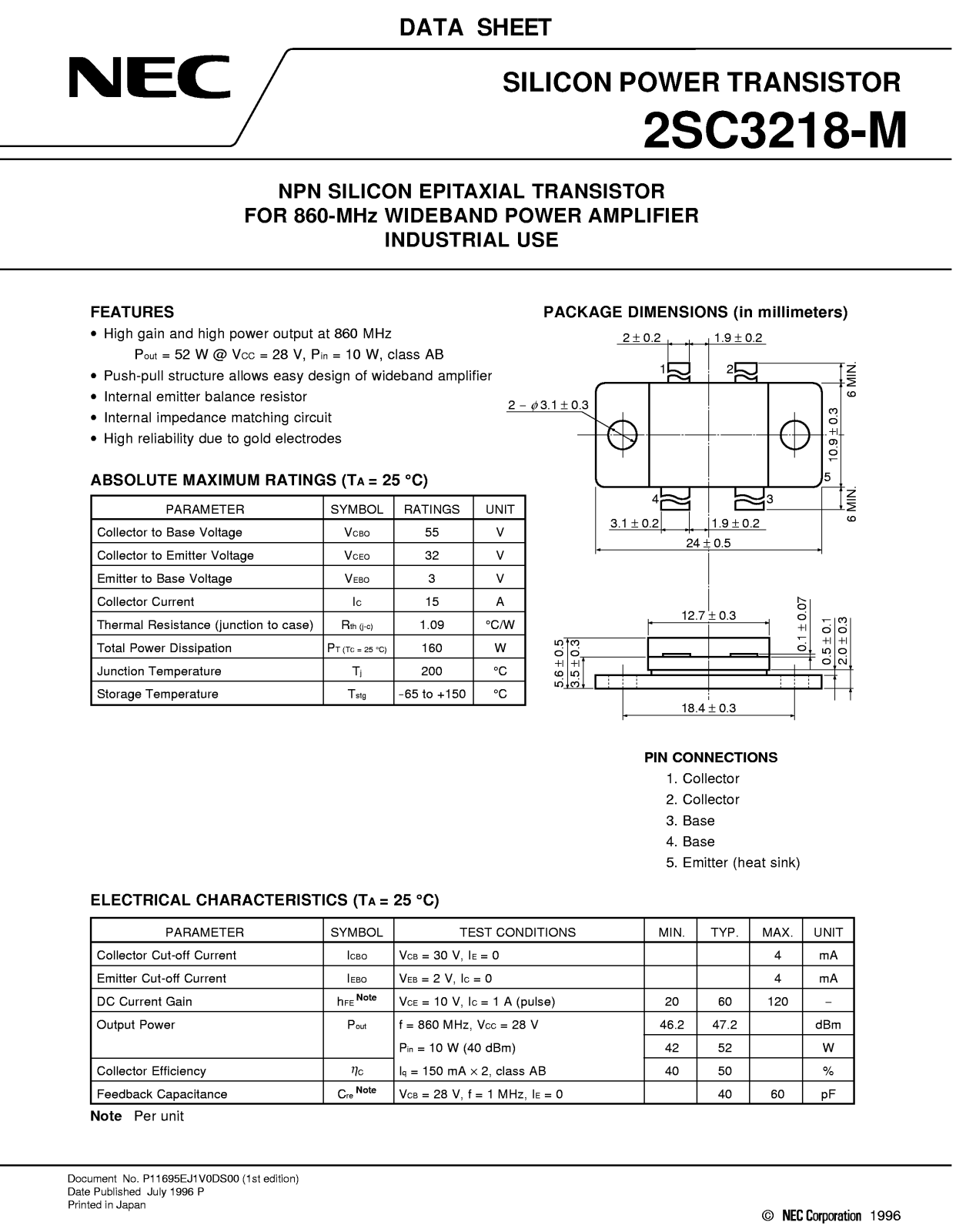 NEC 2SC3218-M Datasheet