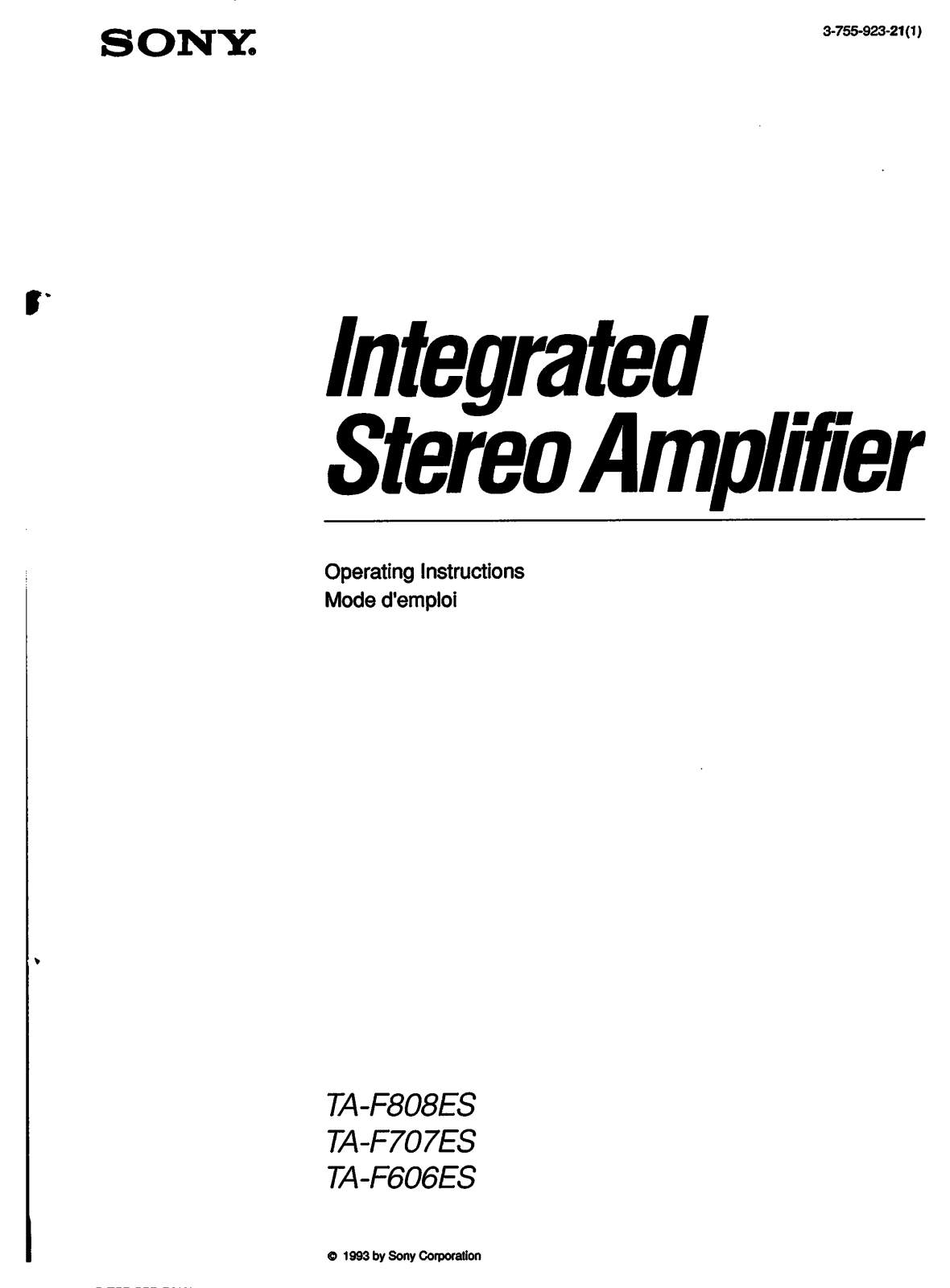 Sony TA-F808ES User Manual