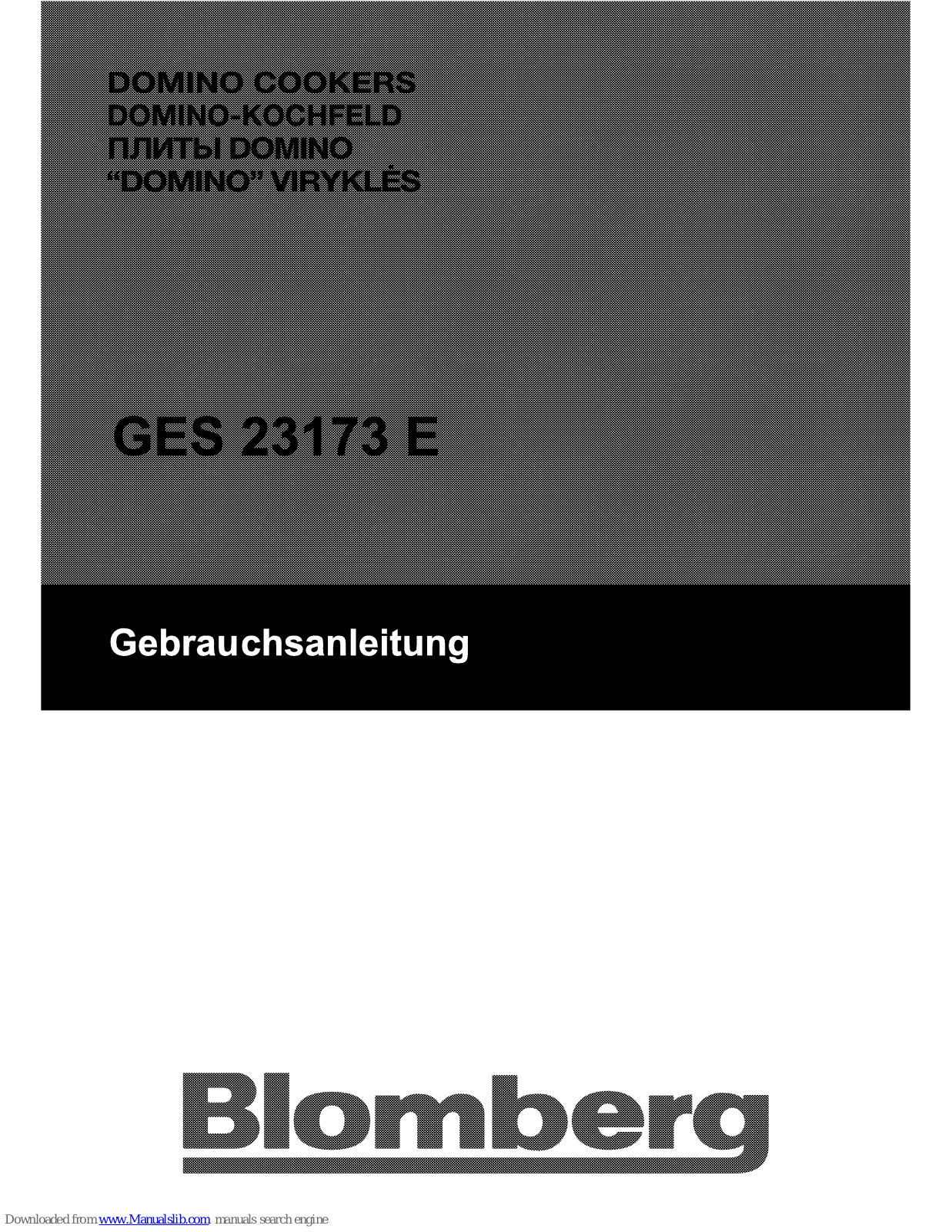 Blomberg GES 23173 E User Manual